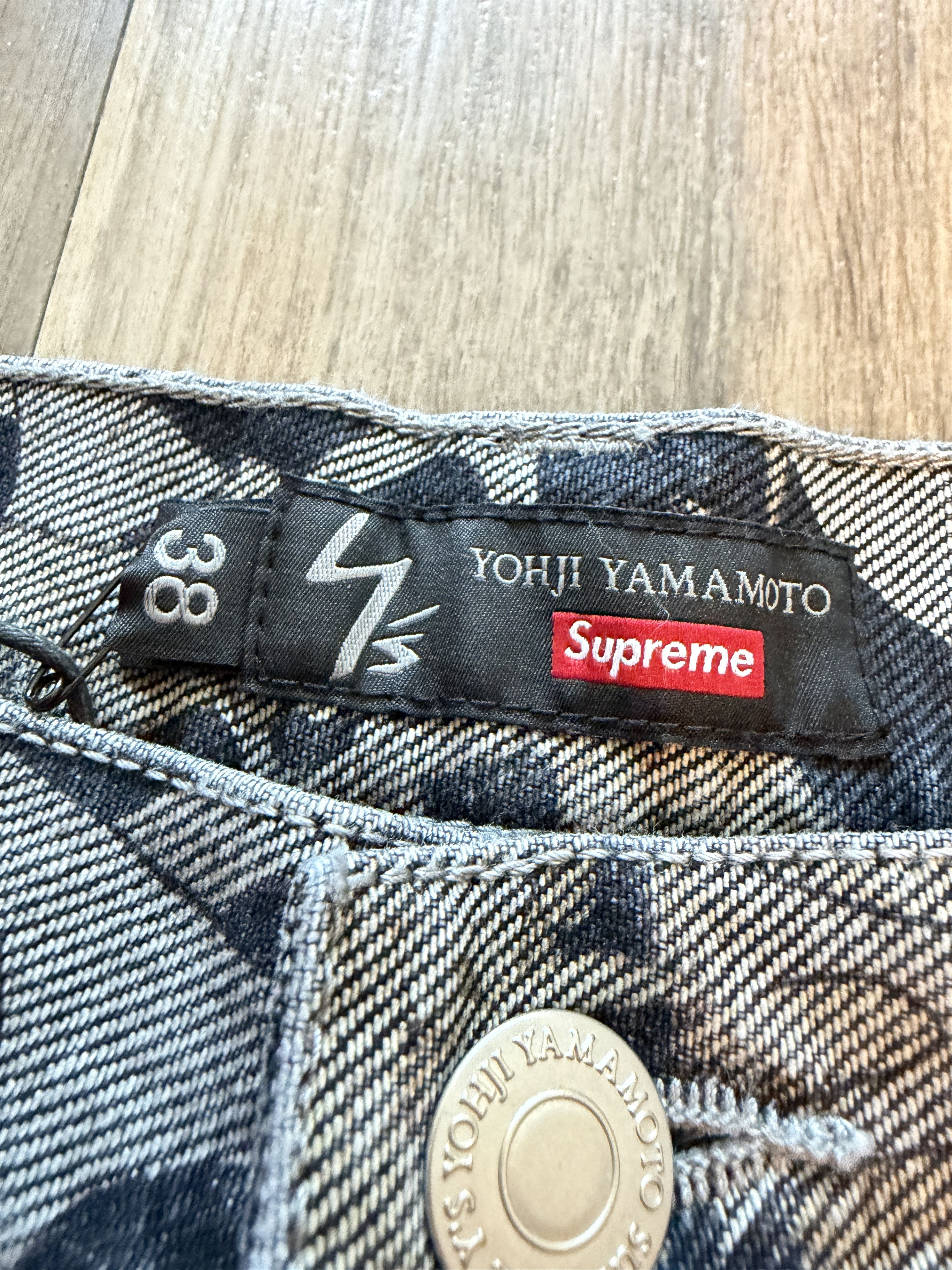 Supreme × Yohji Yamamoto Supreme Y's Mycelium Baggy Denim Jean Blue Gray Size US 38 / EU 54 - 4 Thumbnail
