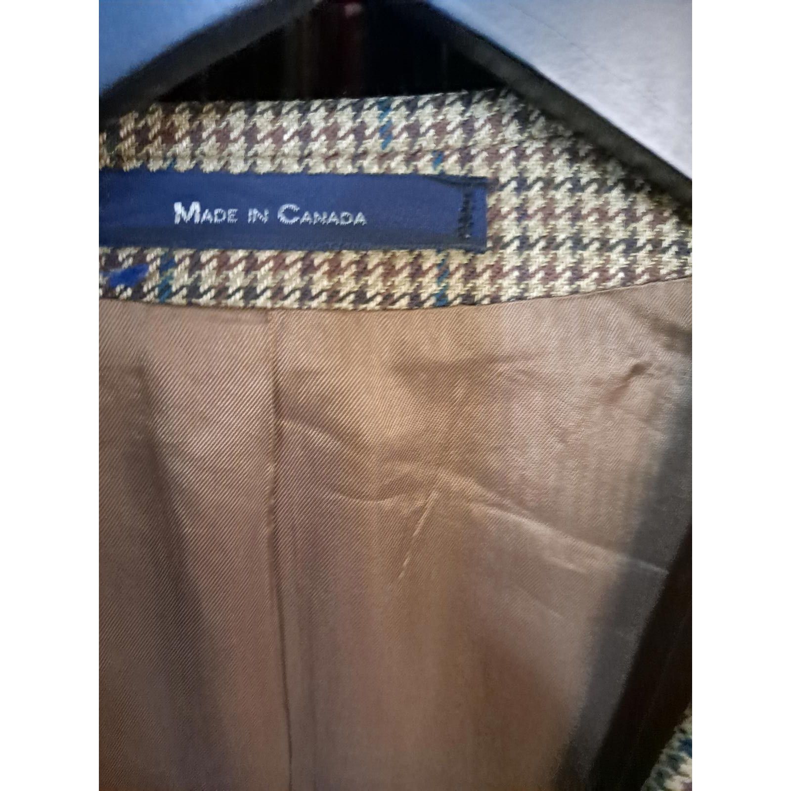 Chaps Chaps Tan Tweed 2 Button Silk/Wool Blazer Size 50R Size 50R - 3 Thumbnail