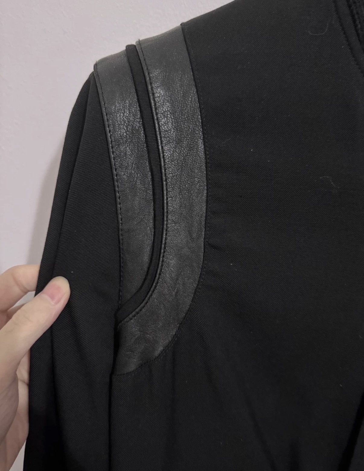 Saint Laurent Paris Saint Laurent "Black Knight" Leather-Paneled Varsity Jacket Size US S / EU 44-46 / 1 - 3 Thumbnail