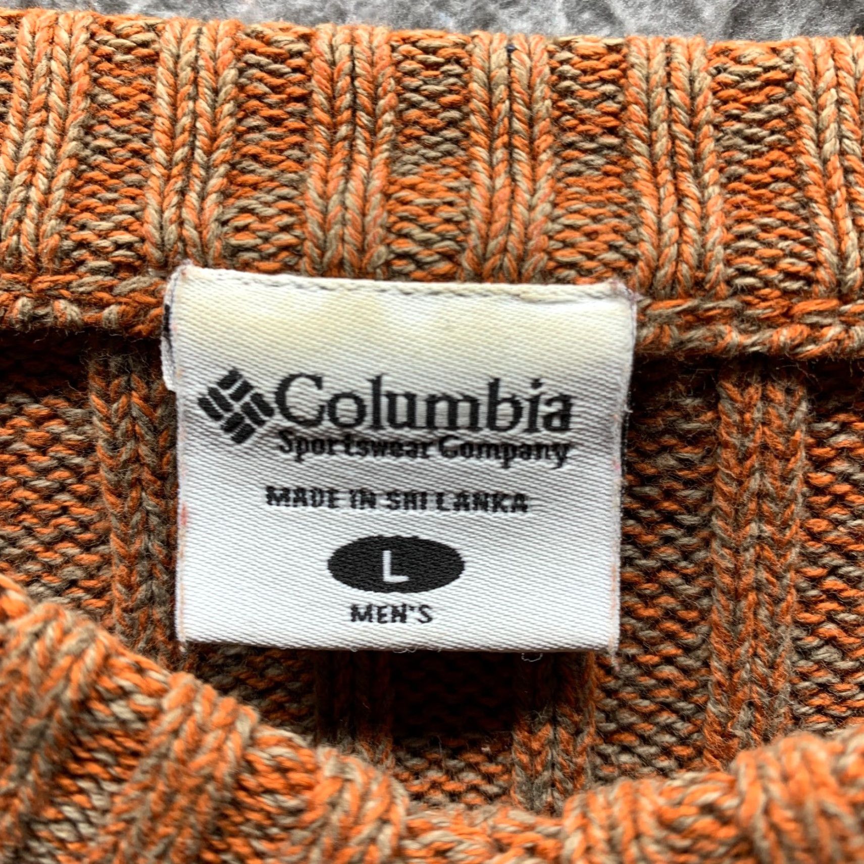 Vintage Columbia Sweater Mens Pullover Knit V-Neck Cotton Army Brown XL? Wait. Size US L / EU 52-54 / 3 - 7 Thumbnail
