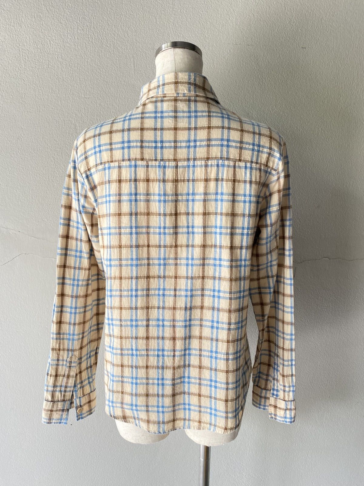 45rpm 45rpm R Beige and Blue Plaid Button-Up Shirt Size S / US 4 / IT 40 - 14 Thumbnail