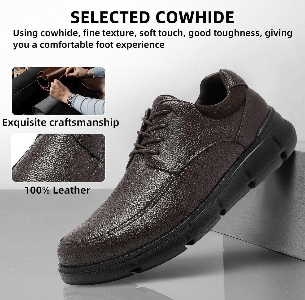 Other New Men's Orthopedic Wide Business Leather Dress Shoes Size US 11 / EU 44 - 5 Thumbnail