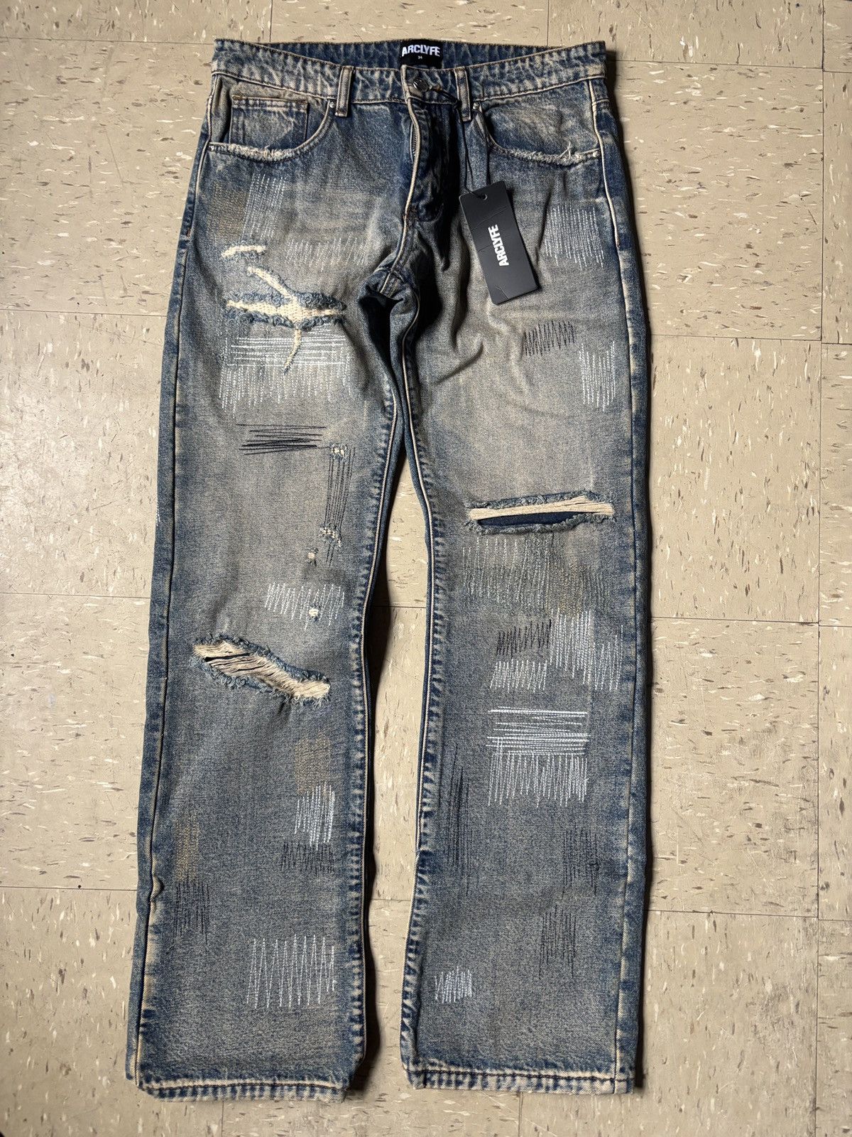Vintage Multi Stitch Denim ‘Arclyfe’ Size US 34 / EU 50 - 1 Thumbnail
