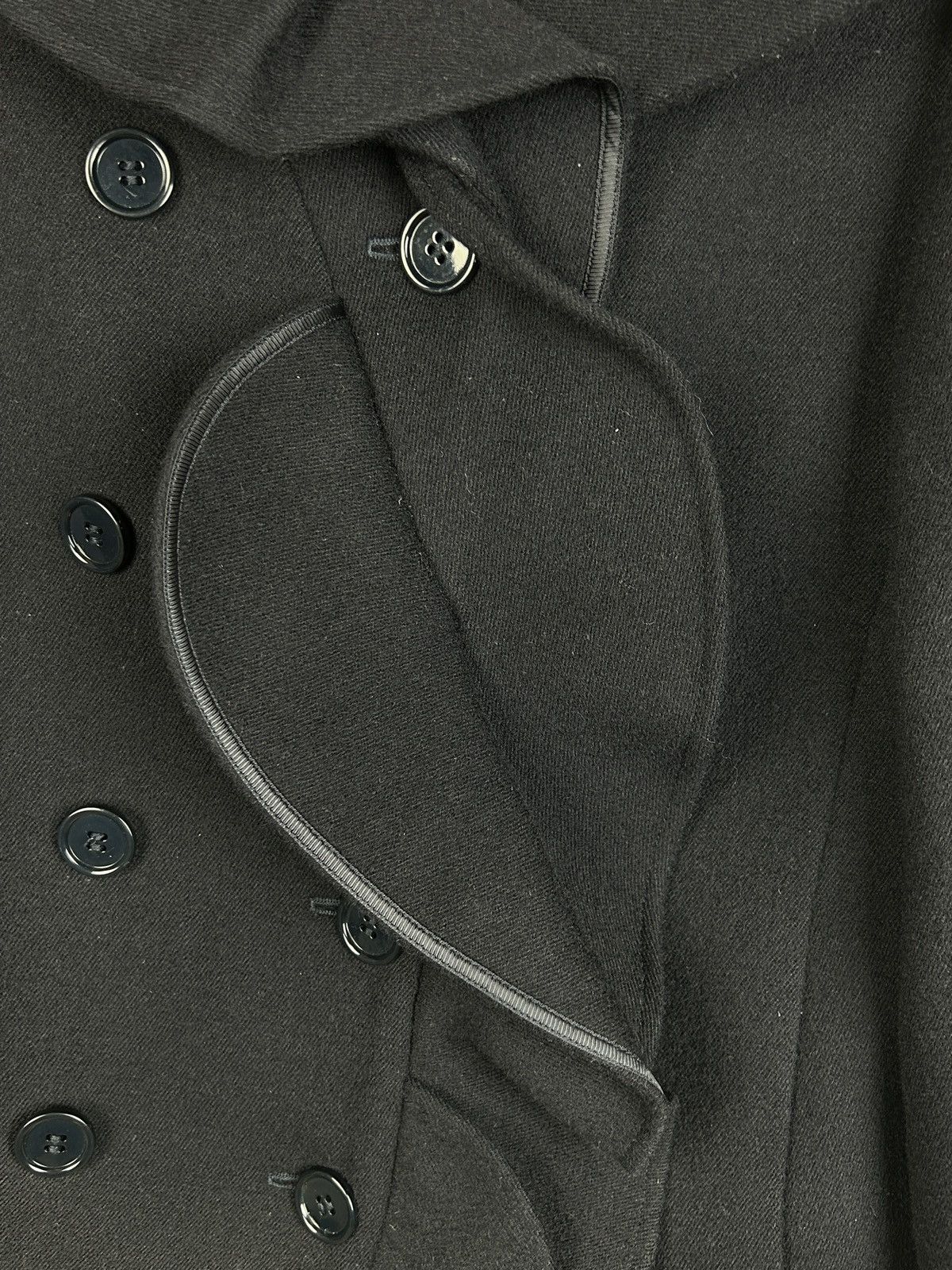 Prada 00s Vintage Prada Black Lana Wool Pea Coat 2008 Size 44 Size M / US 6-8 / IT 42-44 - 3 Thumbnail
