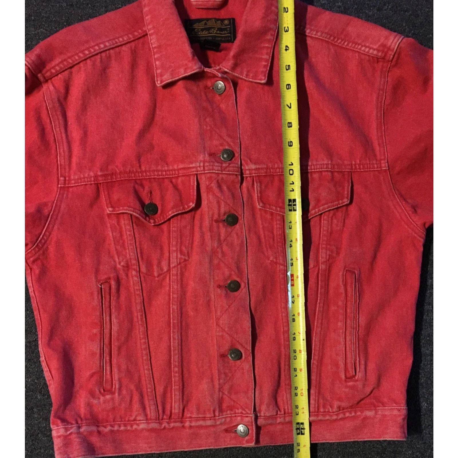Lee Vtg 90s Eddie Bauer Denim Jean Jacket S Biker Grunge Trucker Punk Retro Rock 80s Size 28" / US 6 / IT 42 - 6 Thumbnail