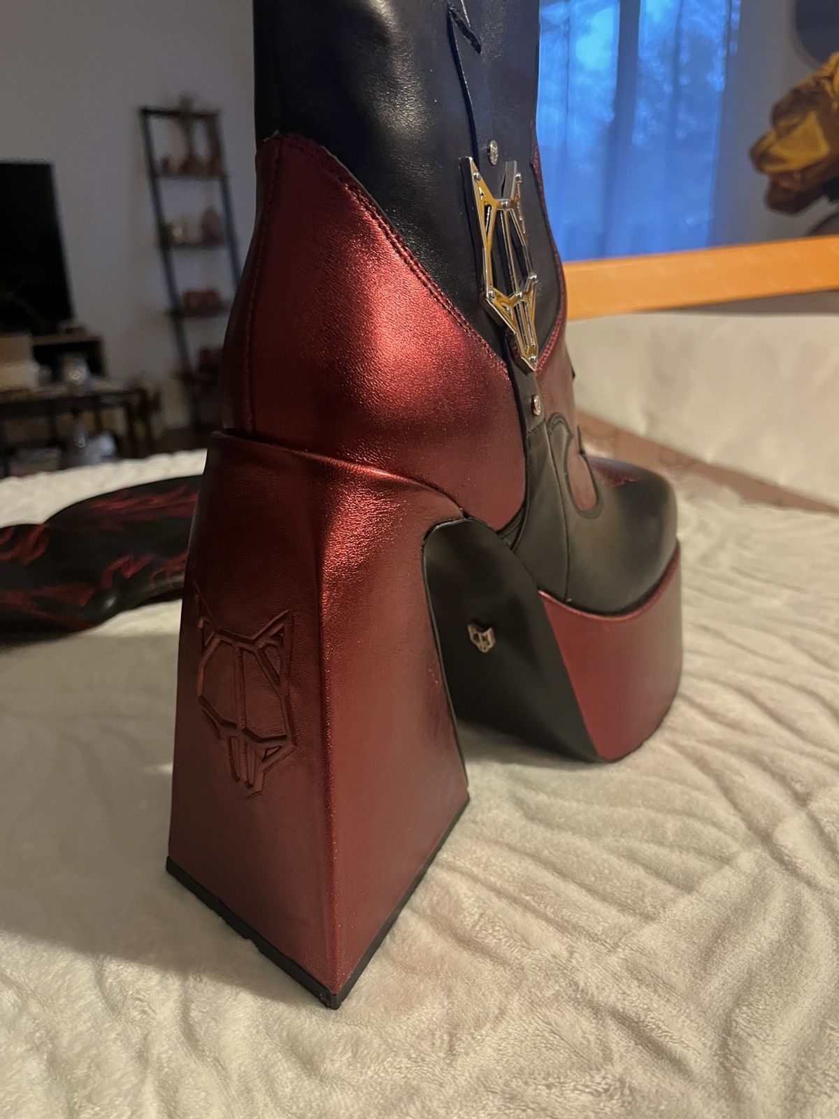 NAKED WOLFE JAMIE WESTERN BLACK/RED LIMITED EDITION Size US 10 / IT 40 - 5 Thumbnail