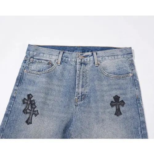 Japanese Brand Masaki x Aika Embroidered Washed Cross Straight Shorts Size US 30 / EU 46 - 3 Thumbnail