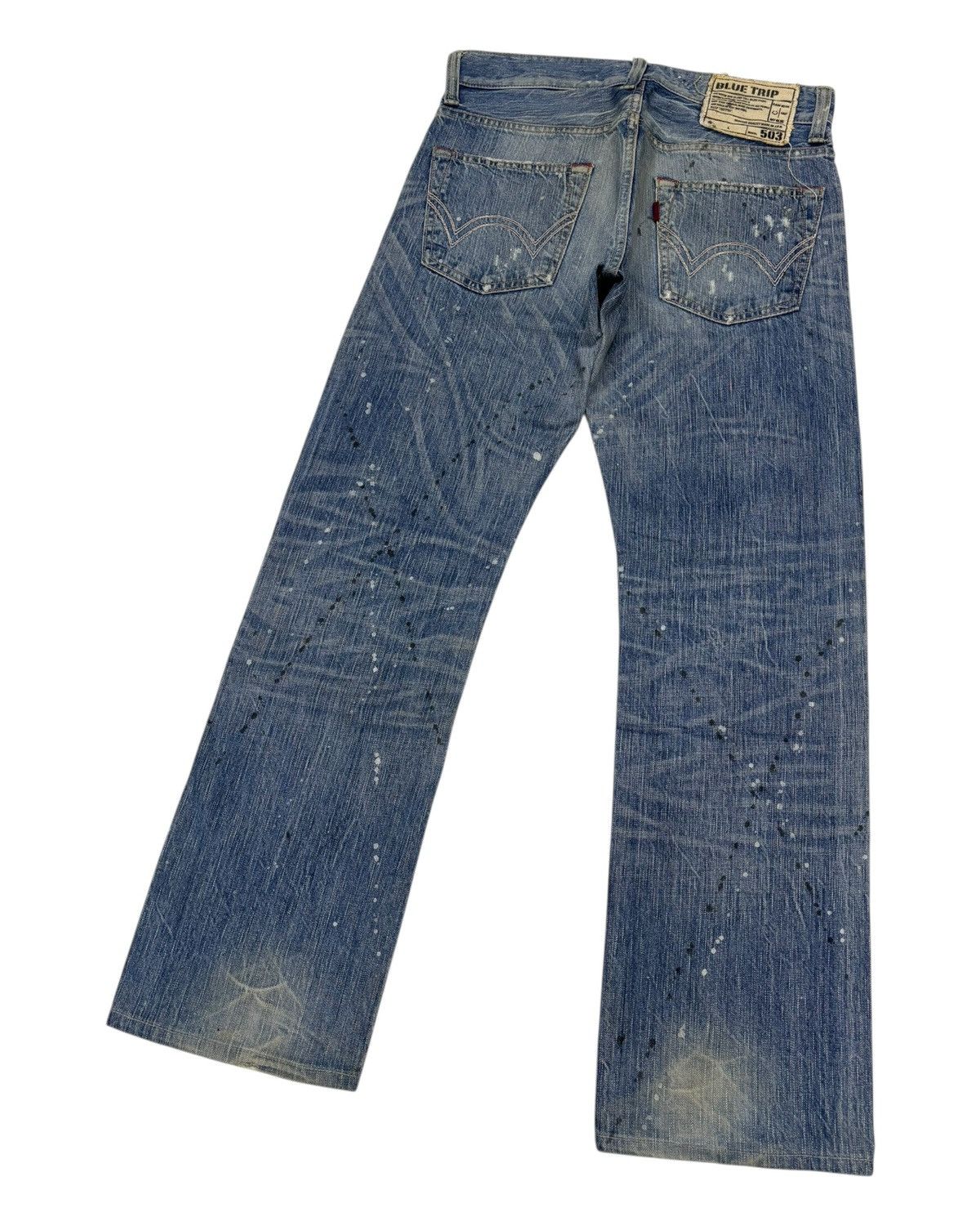 Kapital 🔥EDWIN 503 BLUE TRIP PAINTER DISTRESSED DENIM JEANS Size US 31 - 6 Thumbnail