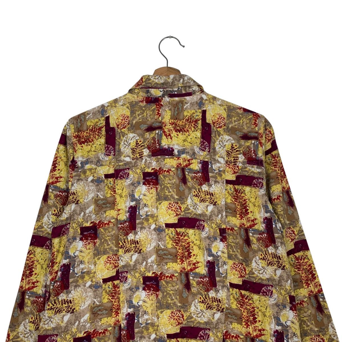 Japanese Brand CHRISTOPHER BANKS Abstract Leaf Print Shirt Jacket #2155-C95 Size M / US 6-8 / IT 42-44 - 8 Thumbnail