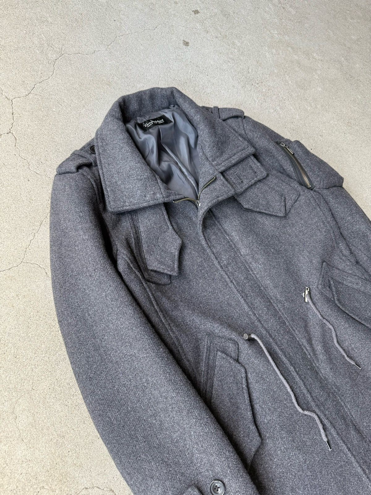 Tornado Mart Rare Japanese Label Y2K Tornado Mart Archive Gray Wool Coat Size US S / EU 44-46 / 1 - 4 Thumbnail