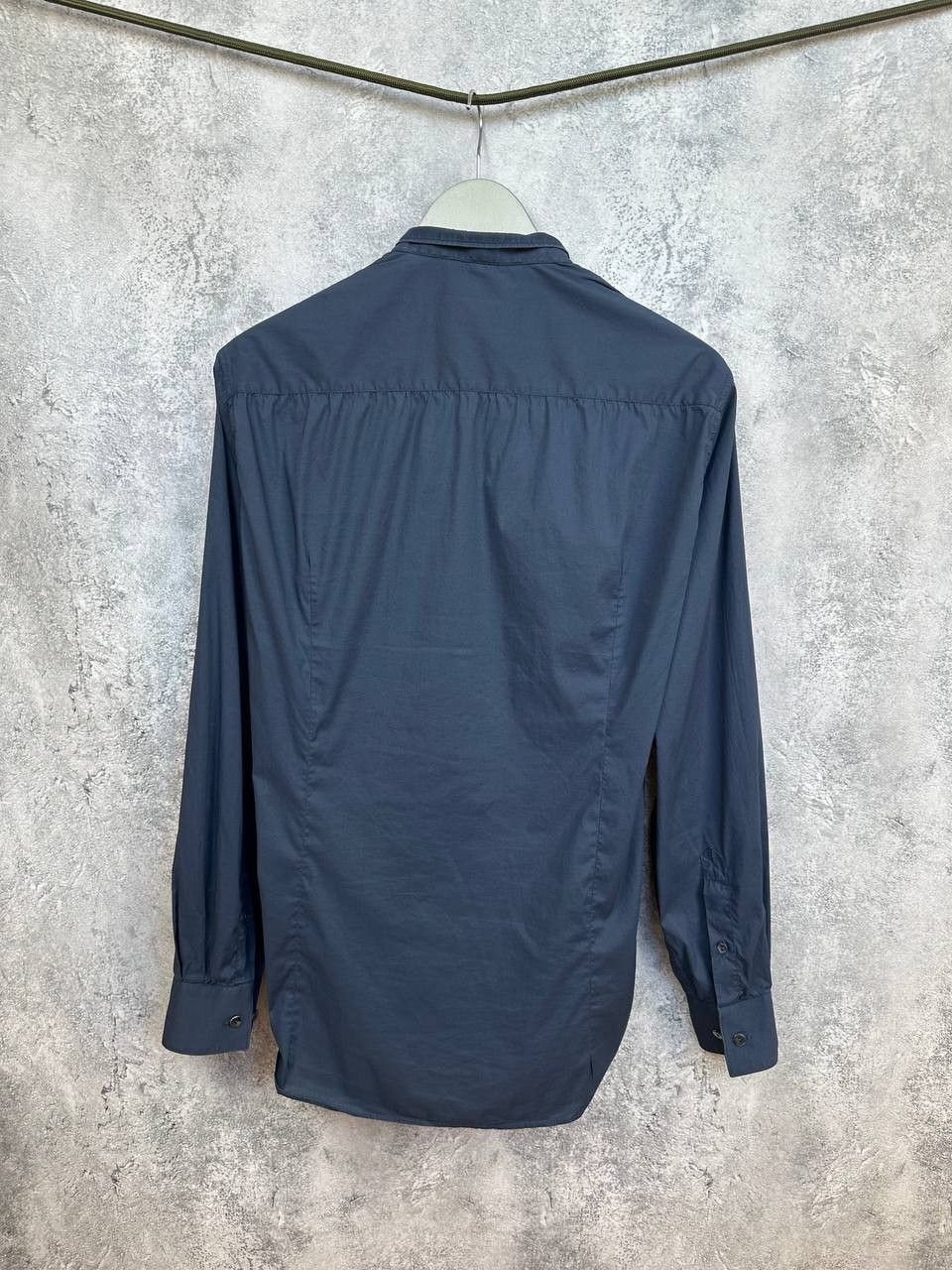 Giorgio Armani Giorgio Armani Navy Hidden Placket Dress Shirt Stretch Size US M / EU 48-50 / 2 - 2 Thumbnail