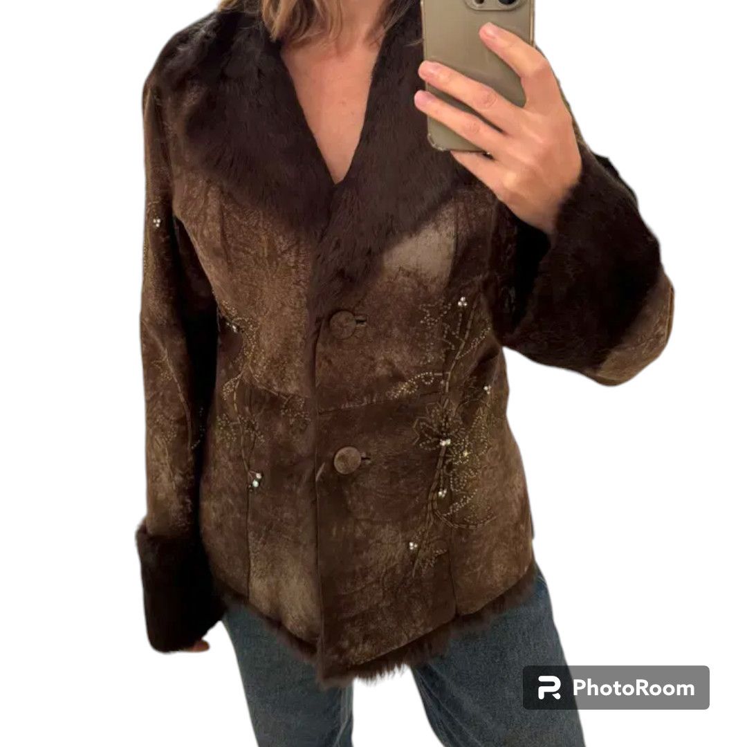 Other Brown penny lane fur coat sz M rabbit fur Rene Derhy Paris Size M / US 6-8 / IT 42-44 - 5 Thumbnail