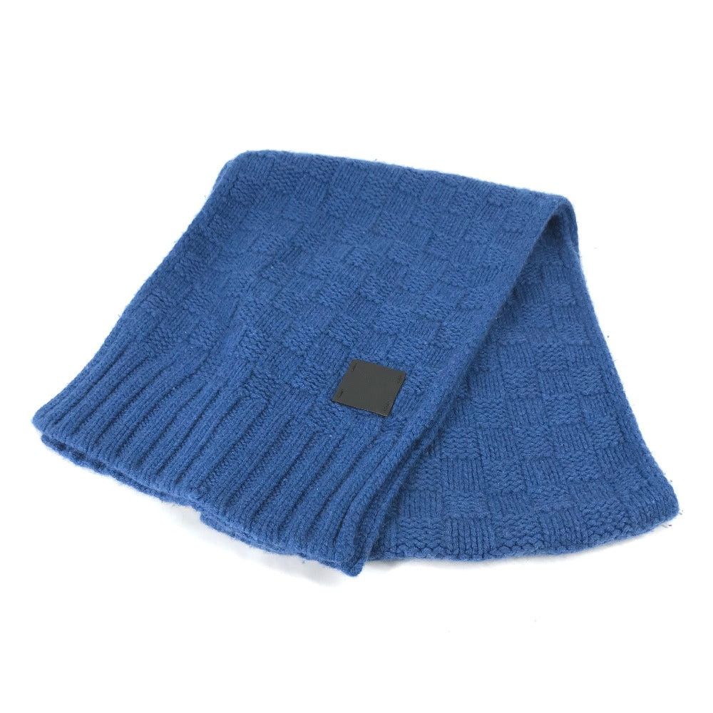 Louis Vuitton Louis Vuitton M75339 Echalp Helsinki Leather Tag Scarf Cashmere Men Blue Size ONE SIZE - 1 Thumbnail