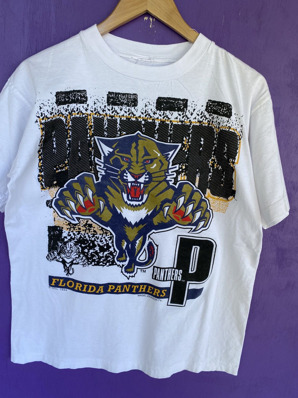 NHL Vintage 1993 Florida Panthers mascot logo t-shirt Size US L / EU 52-54 / 3 - 3 Thumbnail