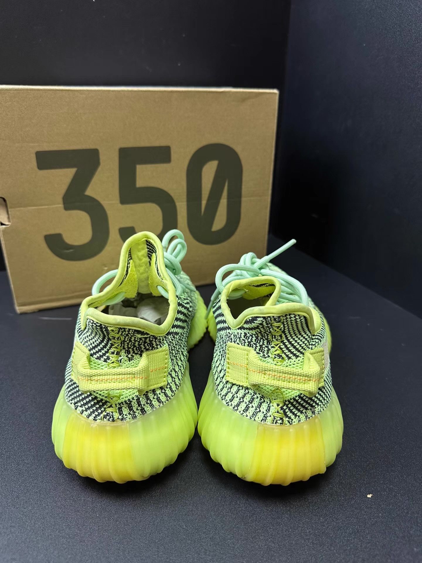 Yeezy Yeezy 350 Black Green Ｑ20 Size US 5.5 / EU 38 - 3 Thumbnail
