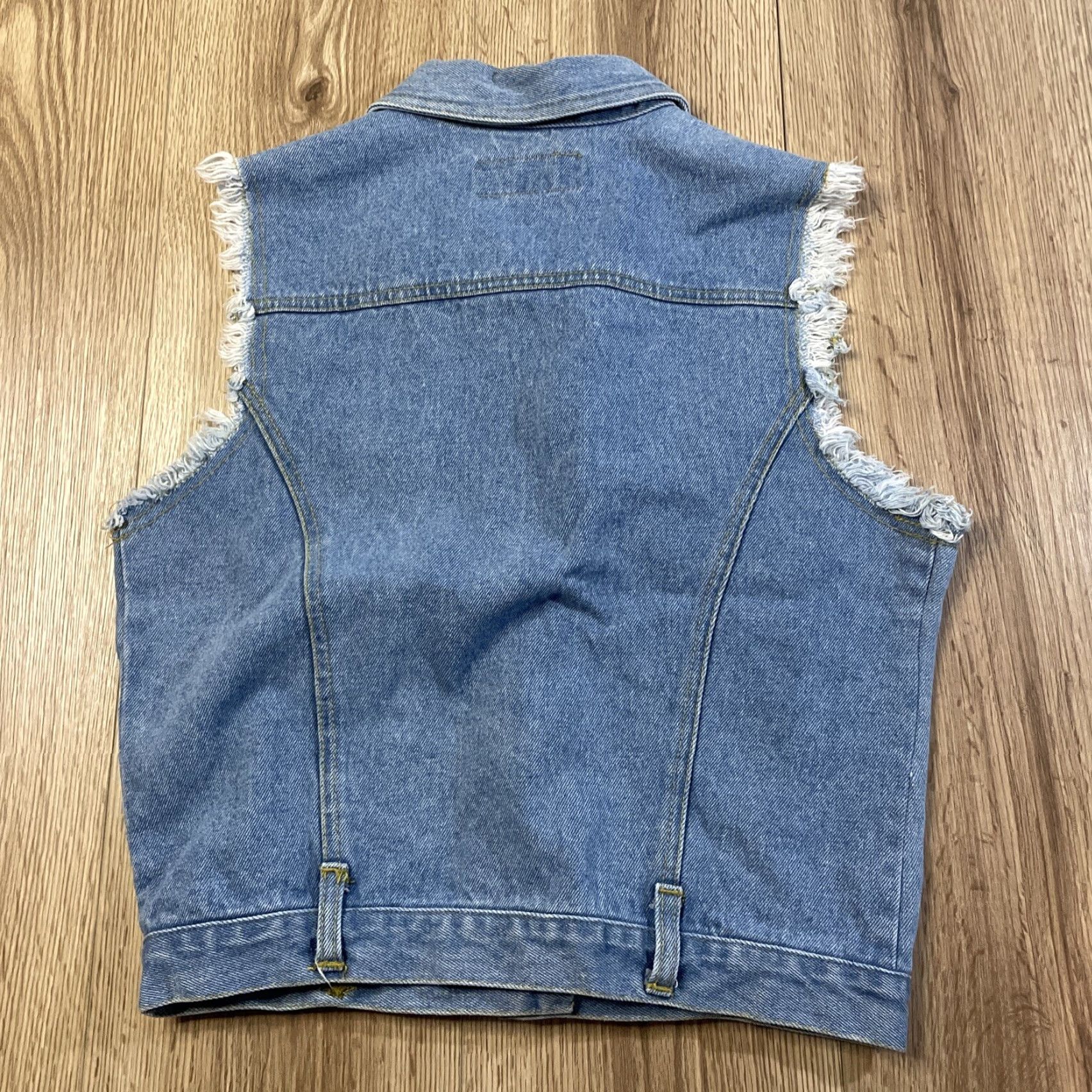 Denime Miss Juli Denim Vest Women's Small Sleeveless Blue Waist Length Casual 100% Cotton Size S / US 4 / IT 40 - 3 Thumbnail
