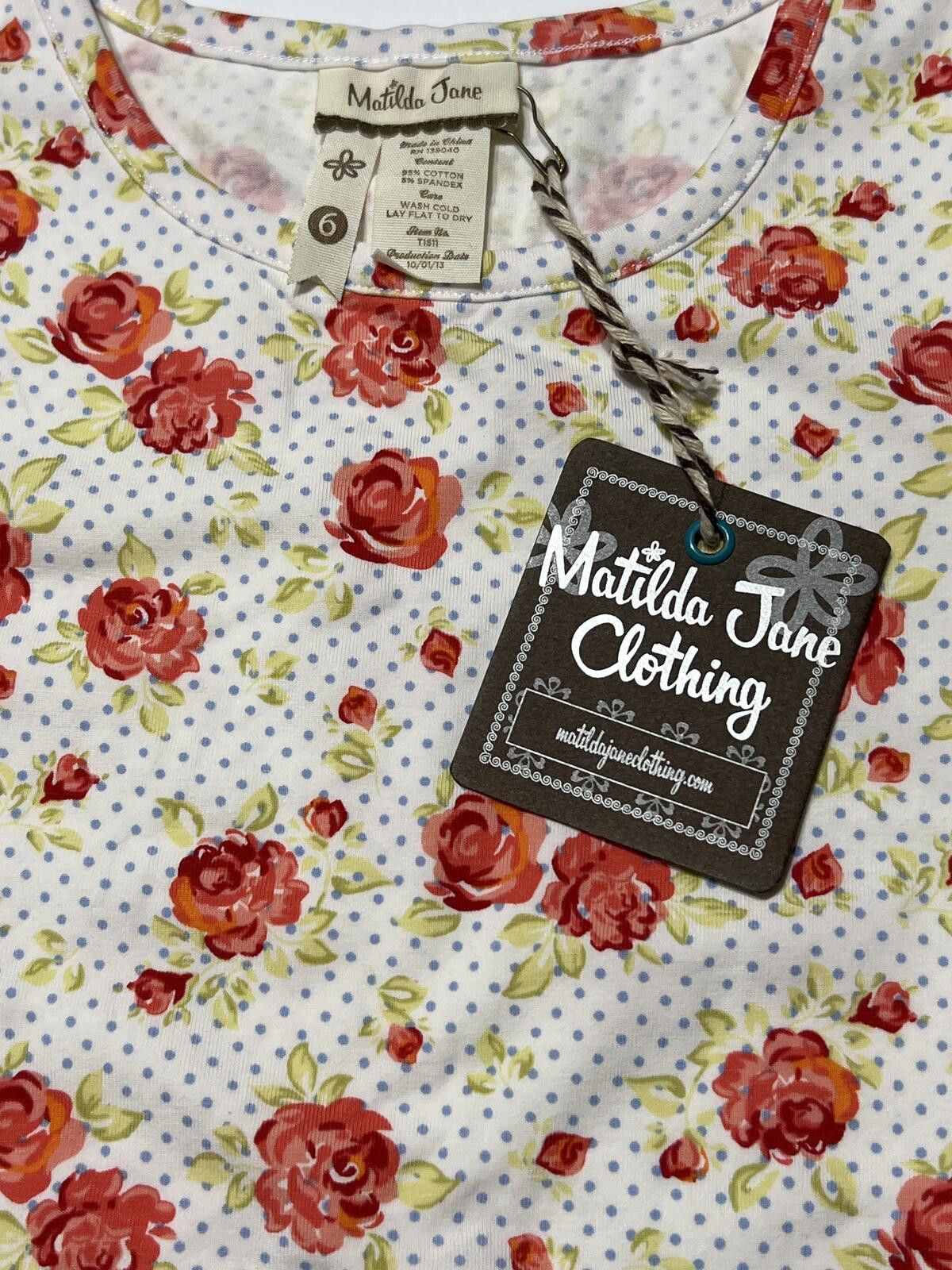 Other Matilda Jane Girls Floral Long Sleeve Top with Lace Ruffle 6 Size ONE SIZE - 3 Thumbnail