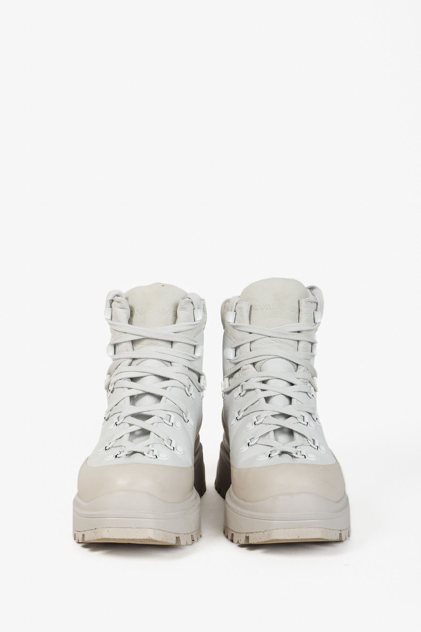 Canada Goose Canada Goose Journey White and Beige Leather Lug Ankle Boots Size US 9.5 / IT 39.5 - 2 Thumbnail