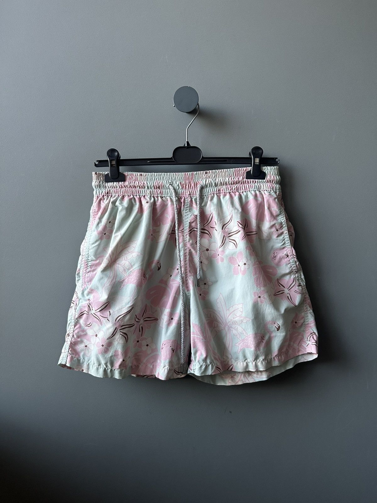 Vilebrequin Flamingo Floral Swimwear Nylon Shorts Size L