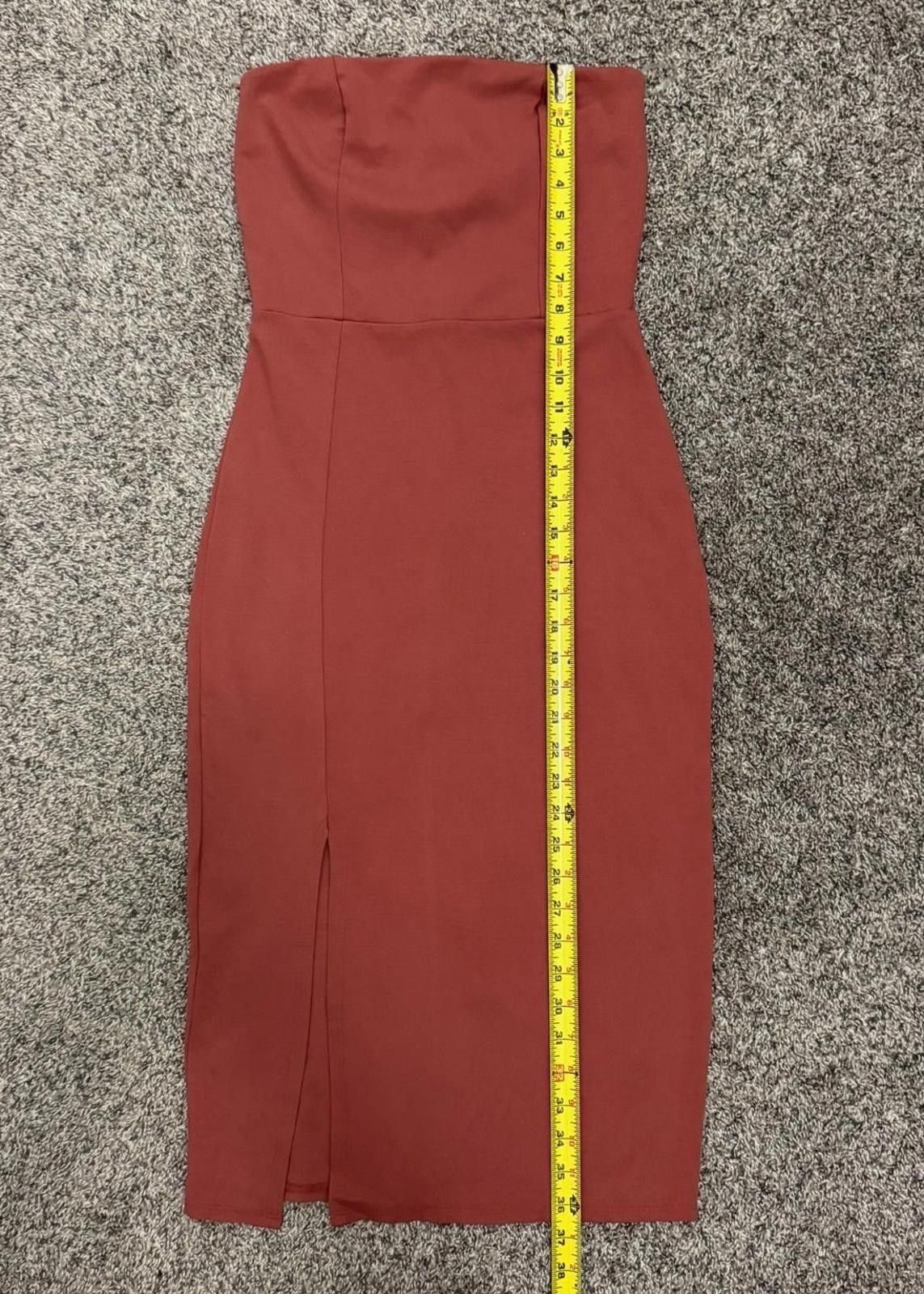Other SOPRANO Strapless Dress with Side Slit in Indian Red (SMALL) Size S / US 4 / IT 40 - 3 Thumbnail