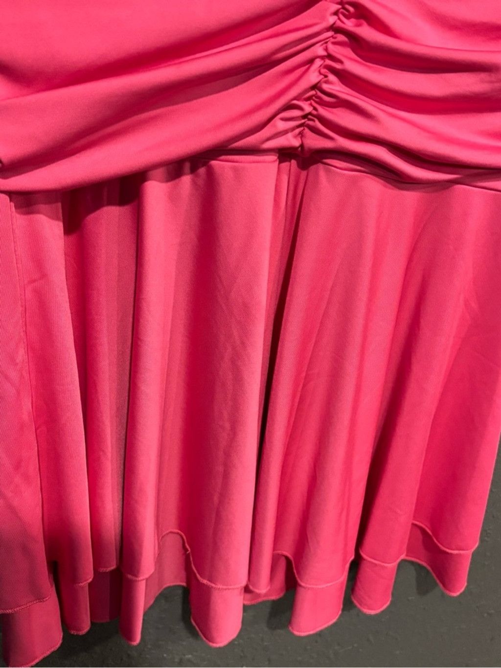 Shein SHEIN Strapless Ruched Pink Flared Dress Size L / US 10 / IT 46 - 2 Thumbnail