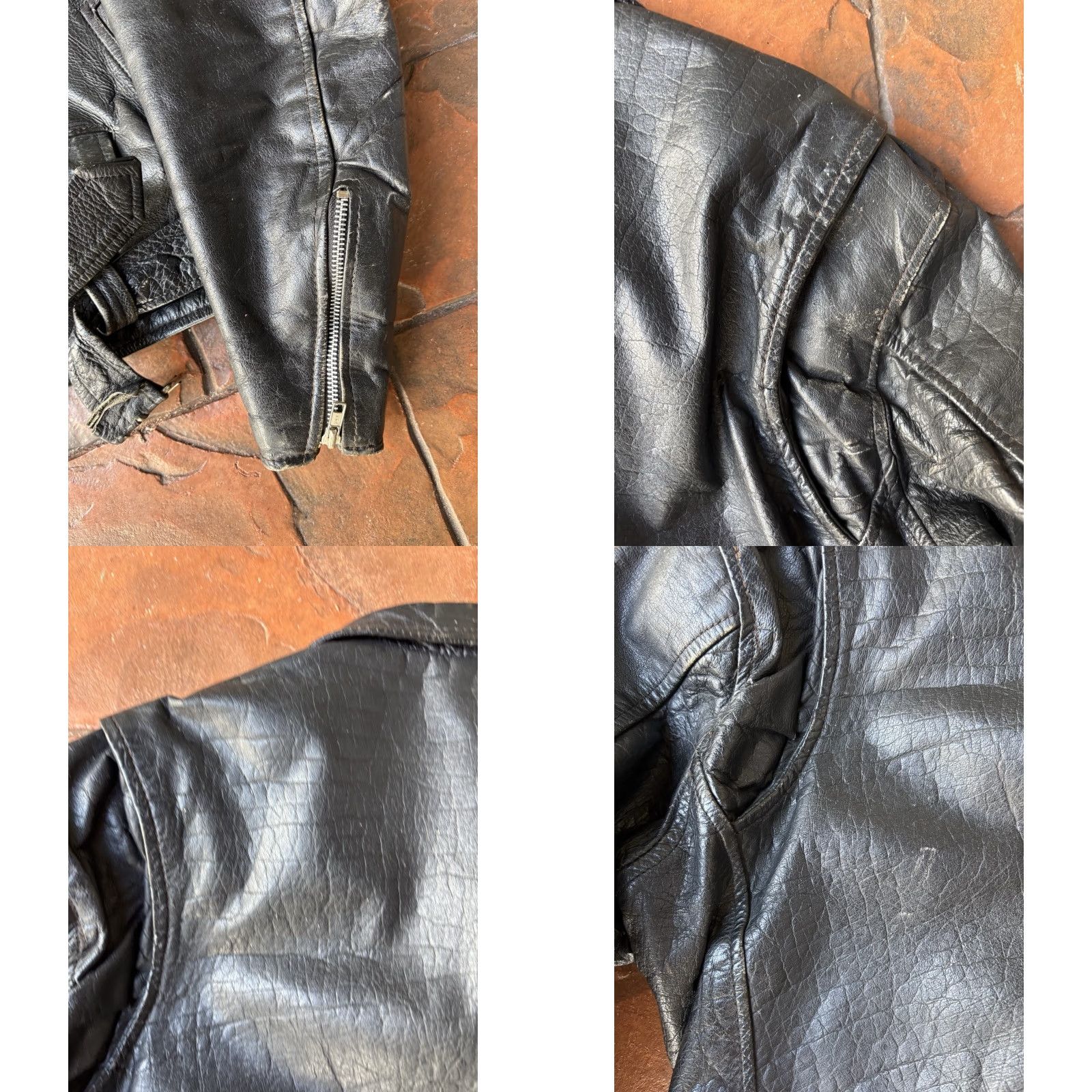 Vintage VINTAGE Diamond Leather Motorcycle Jacket Women’s 38 Black Size XS / US 0-2 / IT 36-38 - 10 Thumbnail