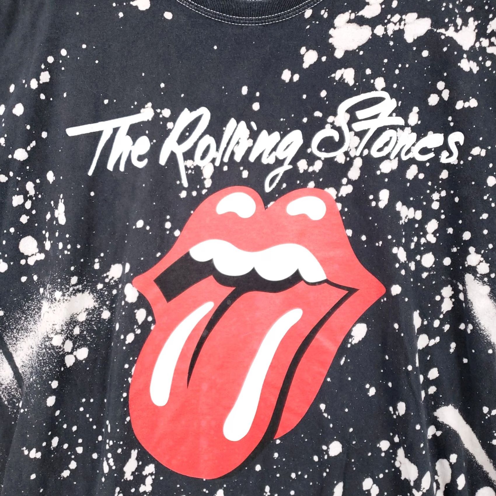 Vintage The Rolling Stones T Shirt Womens 2XL Black Short Sleeve Tie Dye Splatter Size XXL / US 16-18 / IT 52-54 - 4 Thumbnail