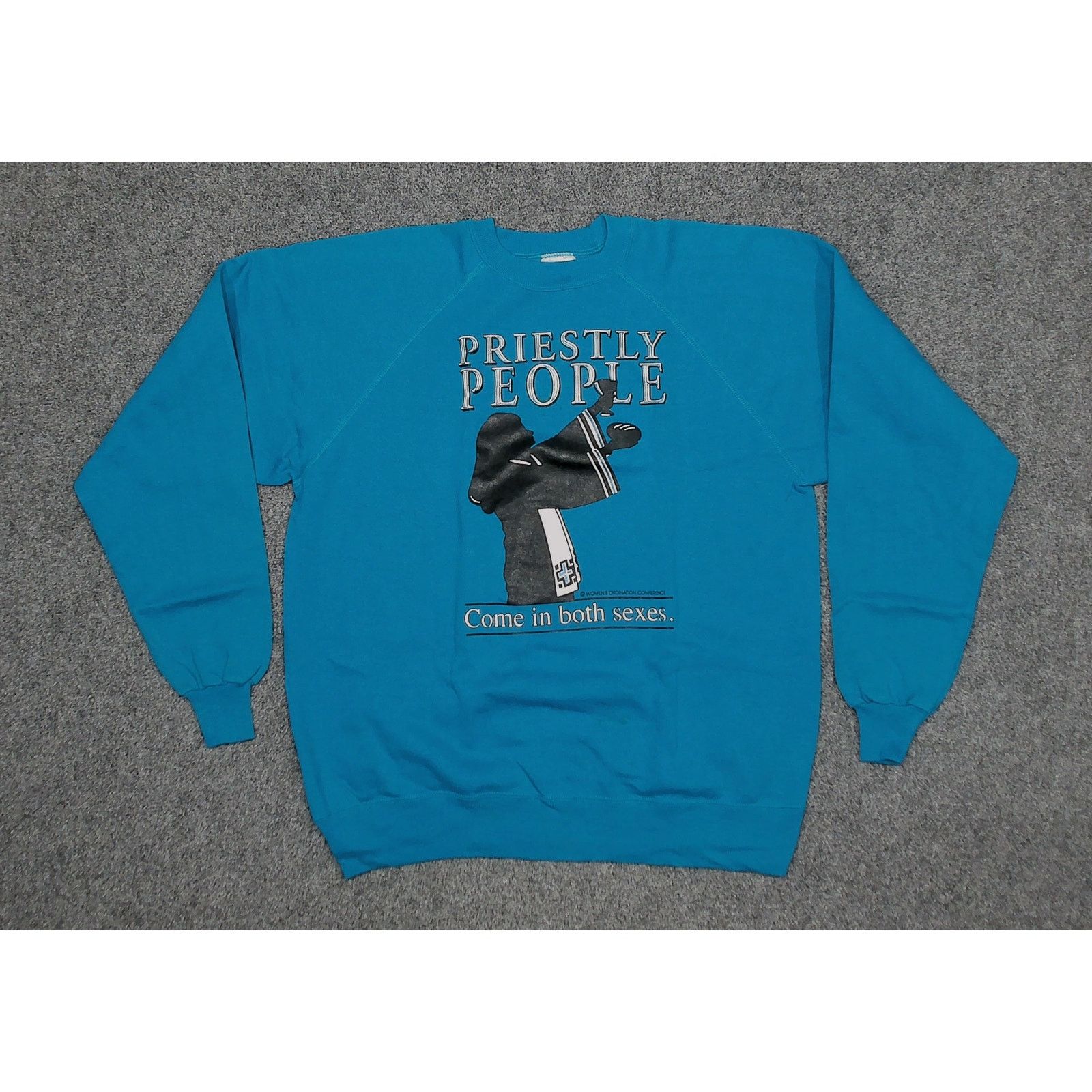 Hanes Hanes Vintage 90s Priestly People 50/50 Raglan Sweatshirt Size XL / US 12-14 / IT 48-50 - 3 Thumbnail