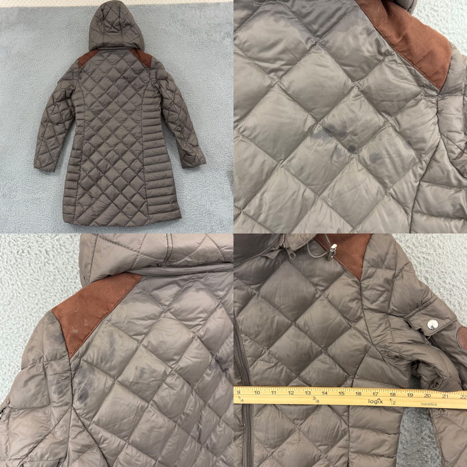 Ralph Lauren Lauren Ralph Lauren Jacket Women Small Brown Puffer Down Long Hooded Quilted Zip Jacket Size S / US 4 / IT 40 - 9 Thumbnail