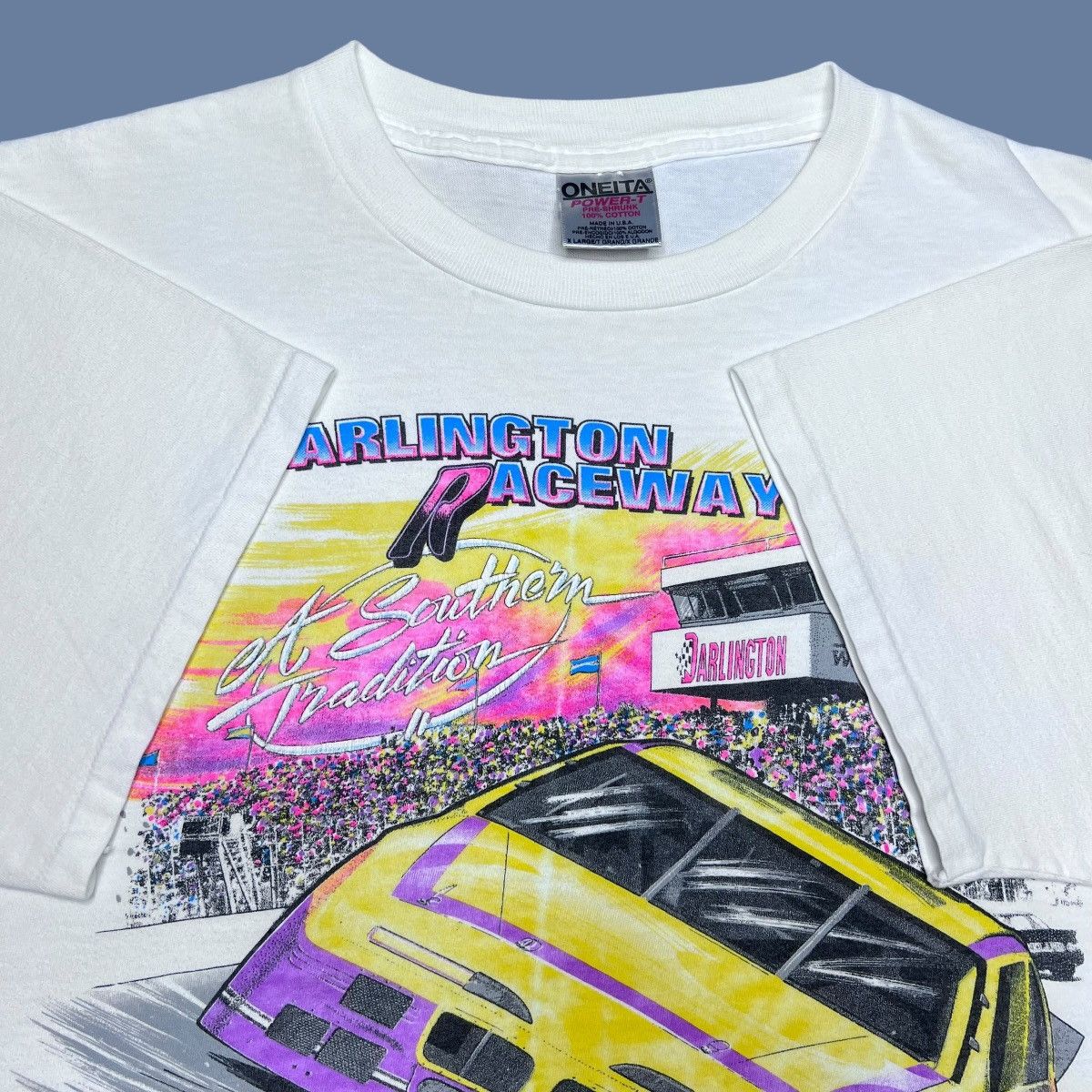 Vintage Vtg 1990s Darlington Raceway A Southern Tradition Racing Tee Size US XL / EU 56 / 4 - 2 Thumbnail
