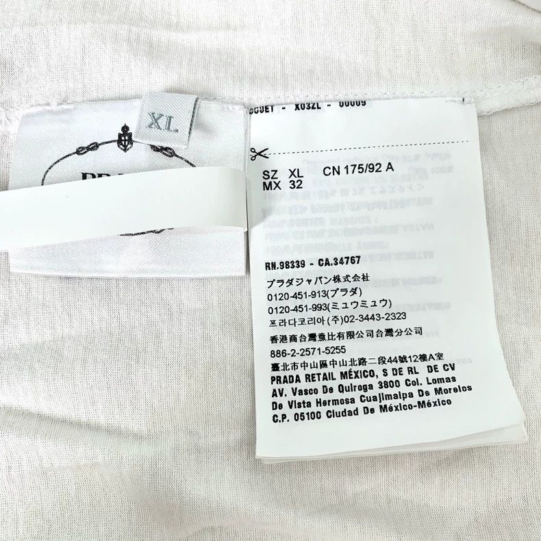 Prada Prada Puff sleeve round-neck white cotton short-sleeved T-s Size US L / EU 52-54 / 3 - 6 Thumbnail