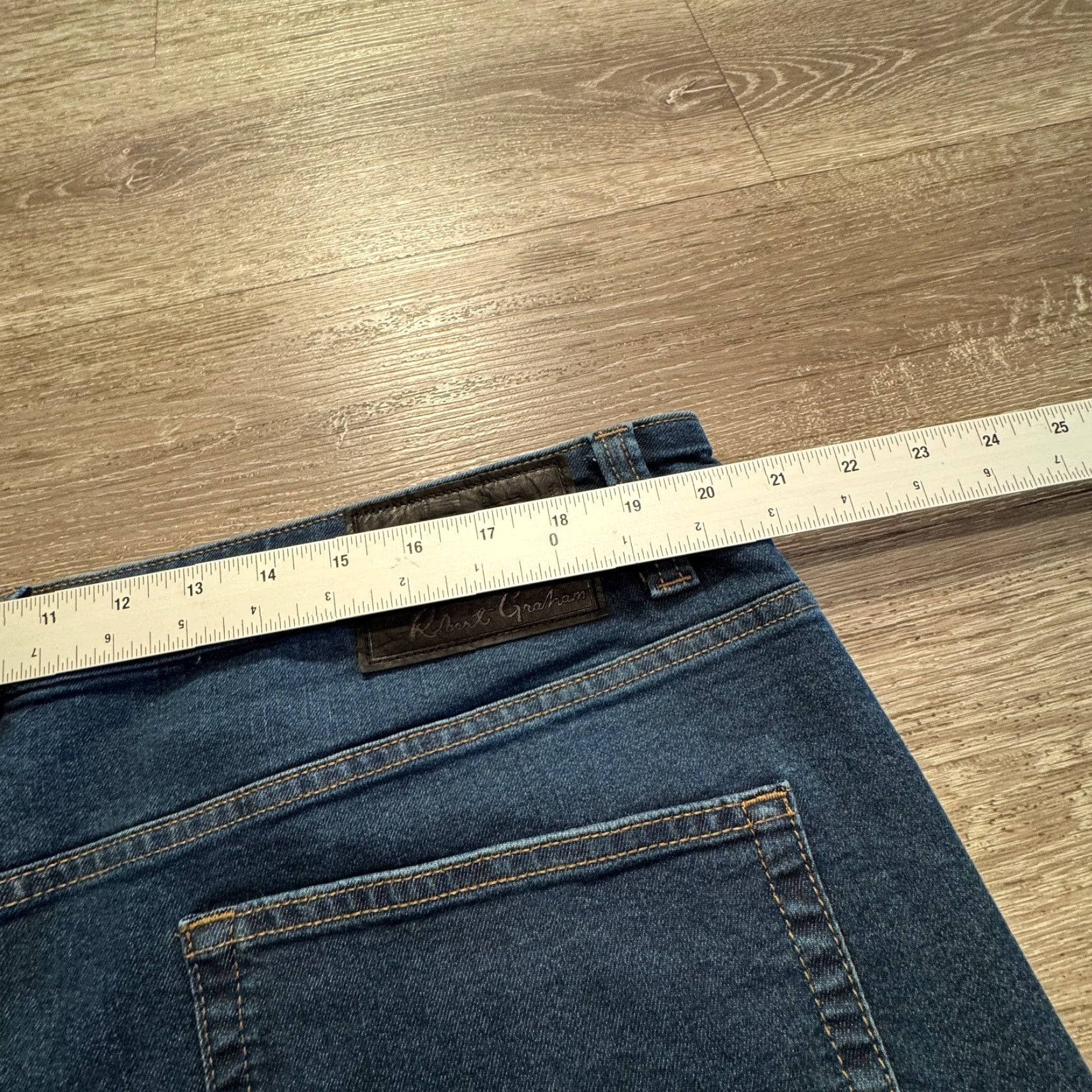 Robert Graham Robert Graham Jeans Mens 38 Denim Dark Wash 5-Pocket Java Blue 34in Inseam Slim Straight Wool? Size US 38 / EU 54 - 7 Thumbnail