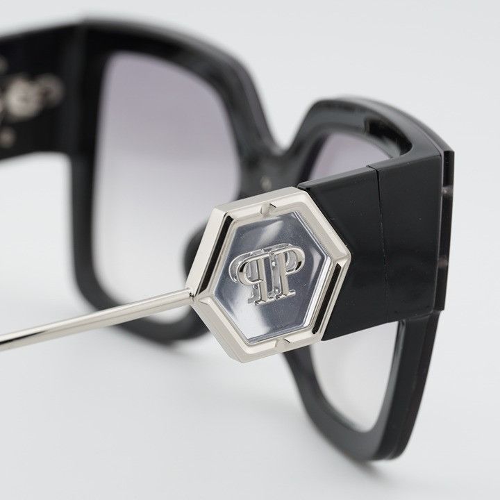 Philipp Plein Philipp Plein SPP041M Z42X Sunglasses Black Square Frame Size ONE SIZE - 8 Thumbnail