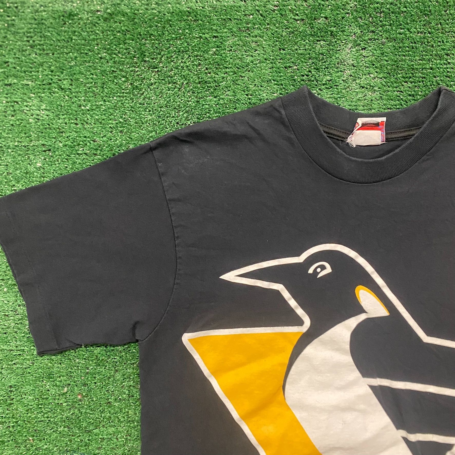 NHL Vintage 90s Pittsburgh Penguins NHL Hockey Single Stitch Tee Size US M / EU 48-50 / 2 - 2 Thumbnail