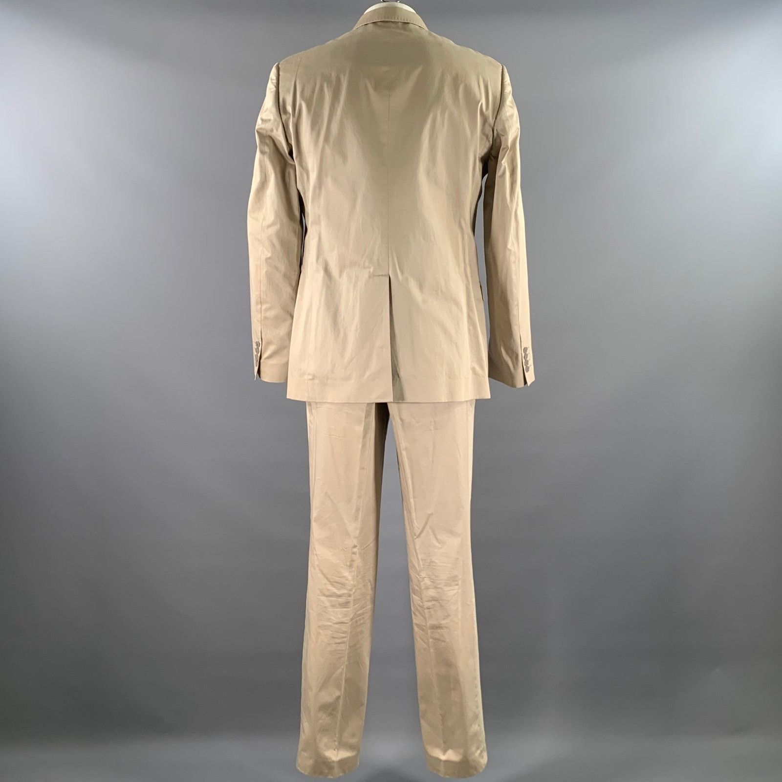 Dolce & Gabbana DOLCE & GABBANA Size 46 Khaki Notch Lapel Suit Size 46R - 3 Thumbnail