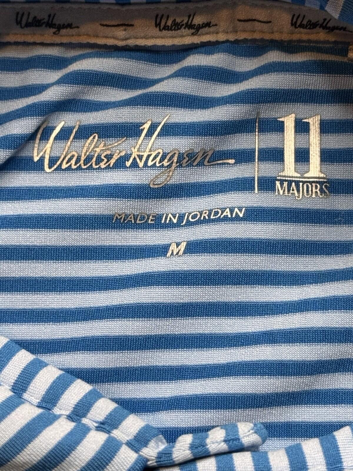 Other Walter Hagen 11 Majors Men's Med Blue Stripe Golf Polo [701] Size US M / EU 48-50 / 2 - 4 Thumbnail