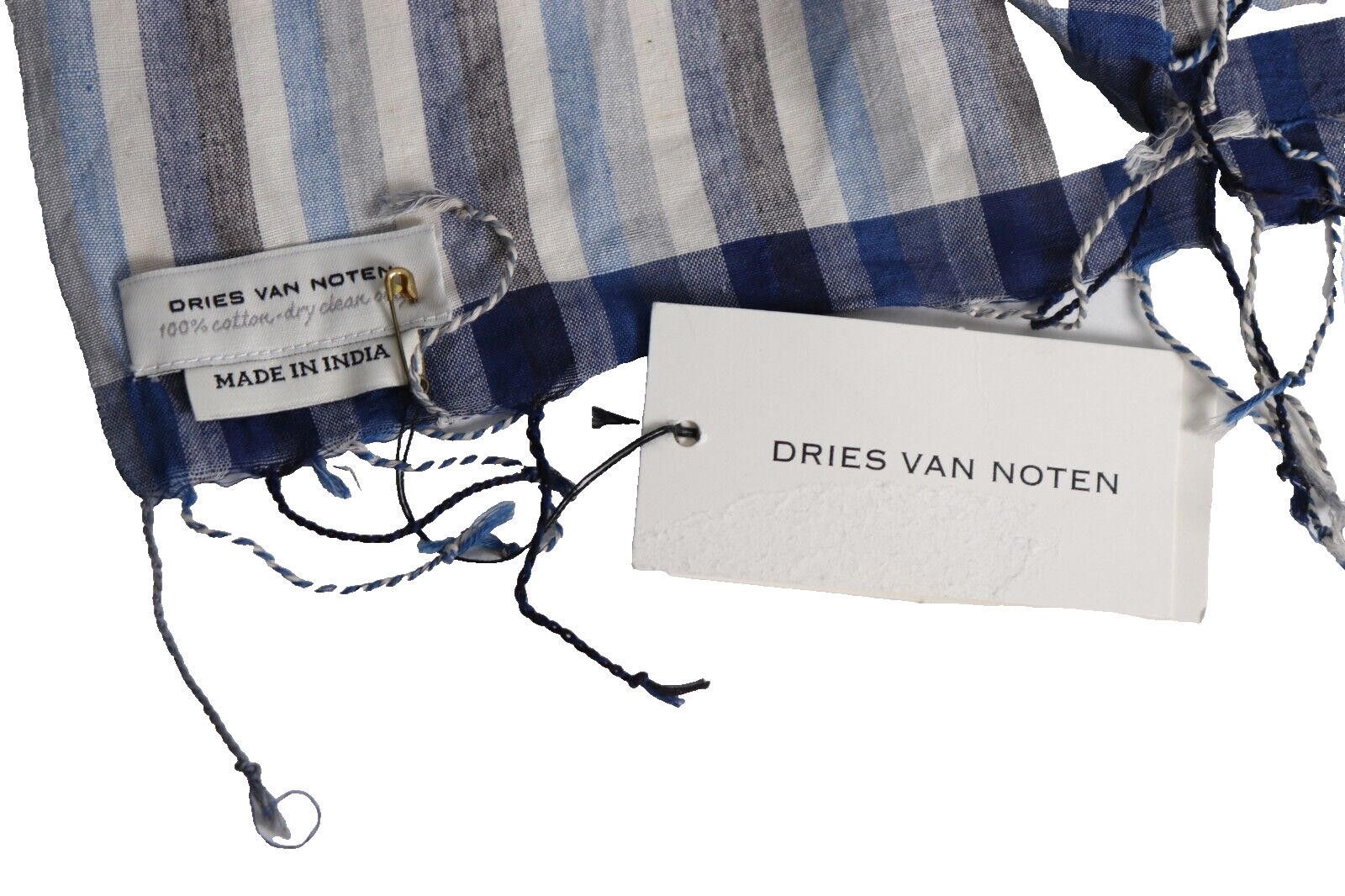 Dries Van Noten Dries Van Noten Unisex Blue Striped Farriss Scarf Cotton NWT Size ONE SIZE - 5 Thumbnail