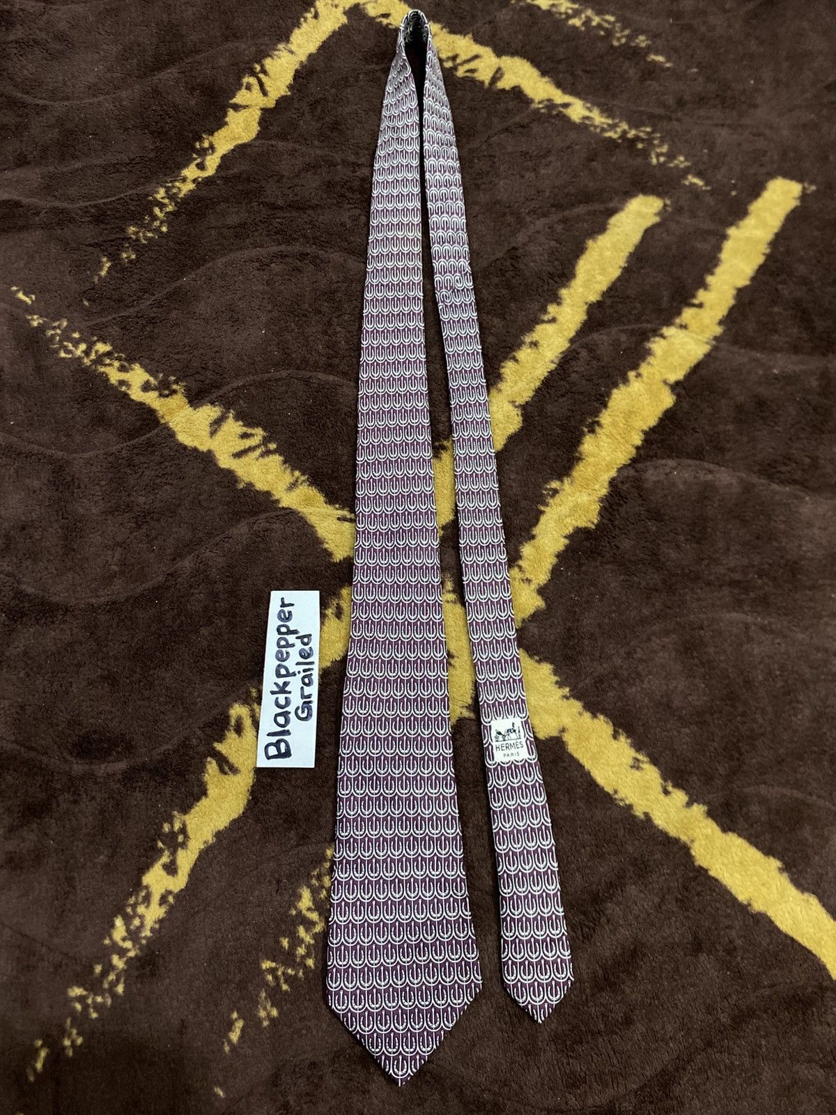 Hermes Luxury❤️‍🔥 Hermes Paris Full Print Silk Tie France Size ONE SIZE - 3 Thumbnail
