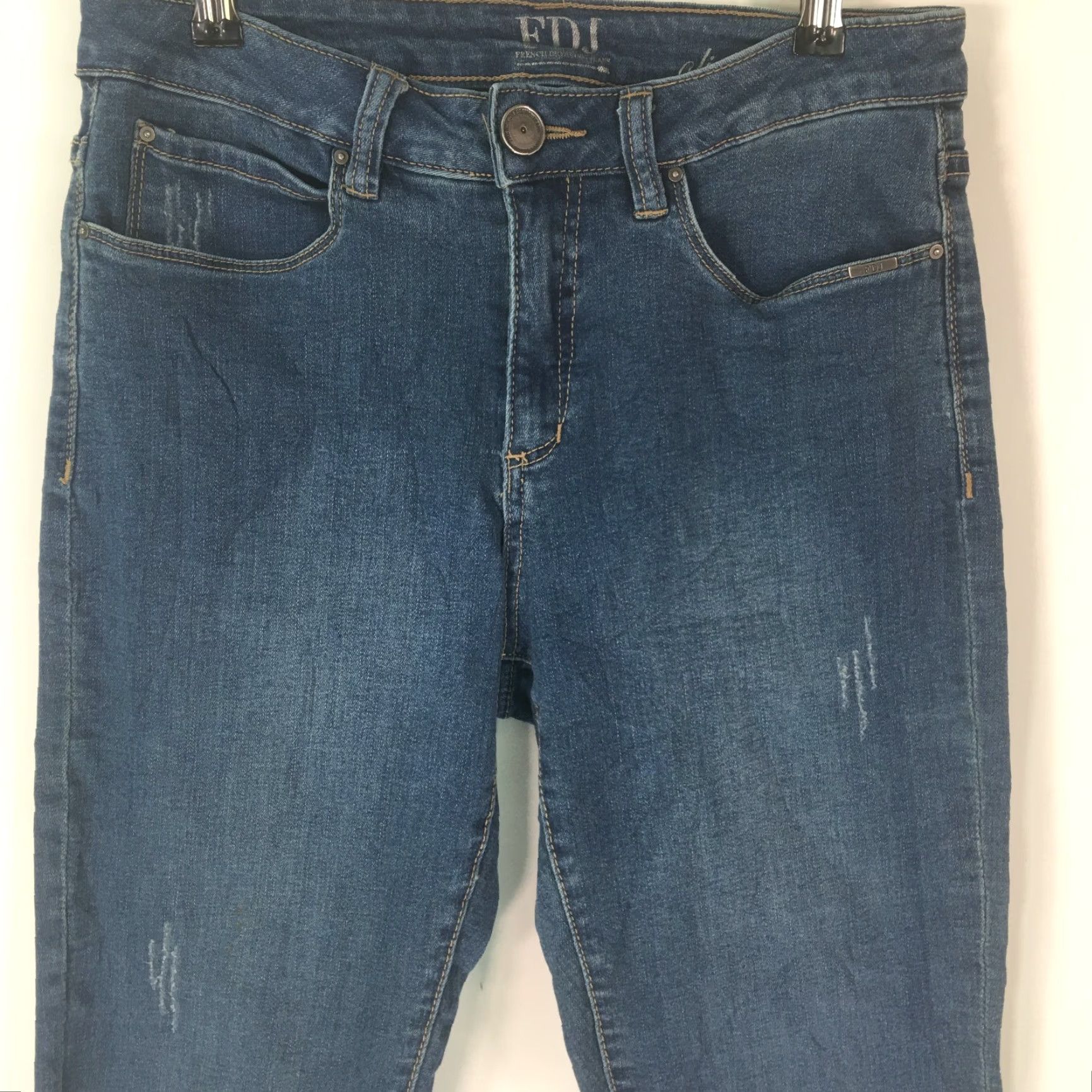 Denime FDJ Womens Cropped Blue Denim Jeans Size 4 Regular Straight Leg Size 27" / US 4 / IT 40 - 3 Thumbnail