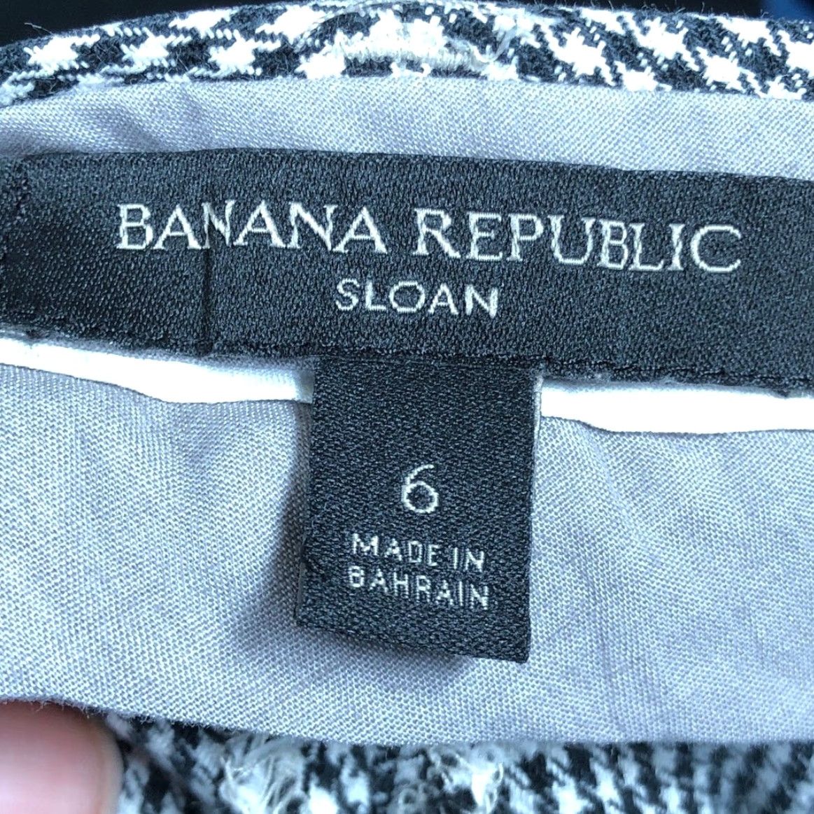 Banana Republic Banana Republic Women Pants Black White Houndstooth Mid Rise Sloan Fit Stretch 6 Dress Pants Workwear Casual Formal Business Career Size 28" / US 6 / IT 42 - 5 Thumbnail