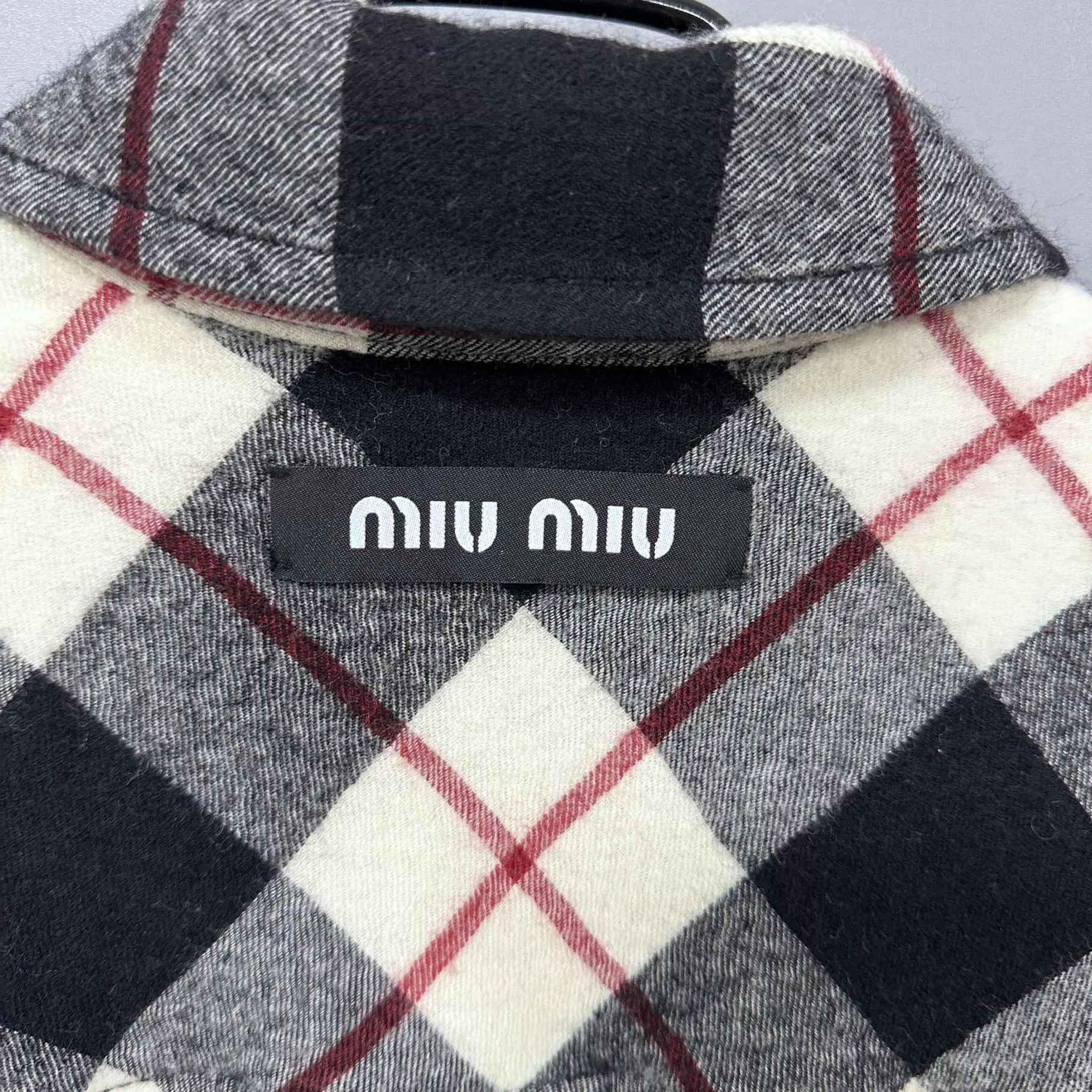 Miu Miu MIUMIU Plaid Back Logo Padded Jacket Women's 36 Size XS / US 0-2 / IT 36-38 - 6 Thumbnail