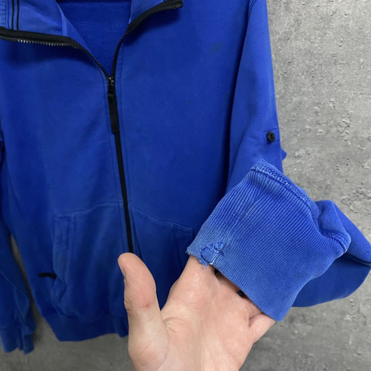 Stone Island 00s Vintage Stone Island Zip Hoodie Full Zip Blue Size US L / EU 52-54 / 3 - 11 Thumbnail