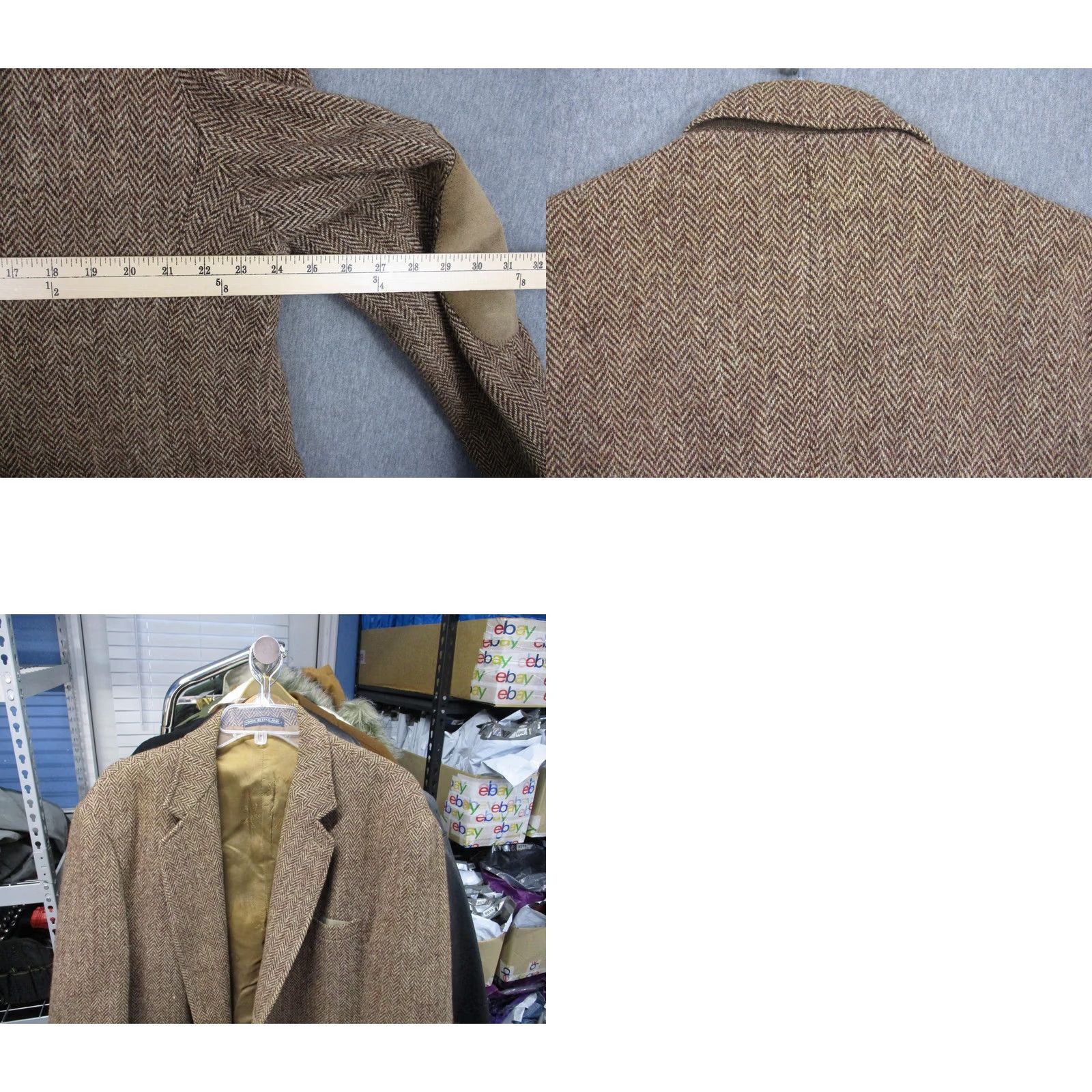 Orvis VINTAGE Orvis Harris Tweed Brown Sport Coat Elbow Patches England Made Large Wool/ Suede Notch Lapel Single-Breasted 2 Button Mens Casual Business Size US L / EU 52-54 / 3 - 10 Thumbnail