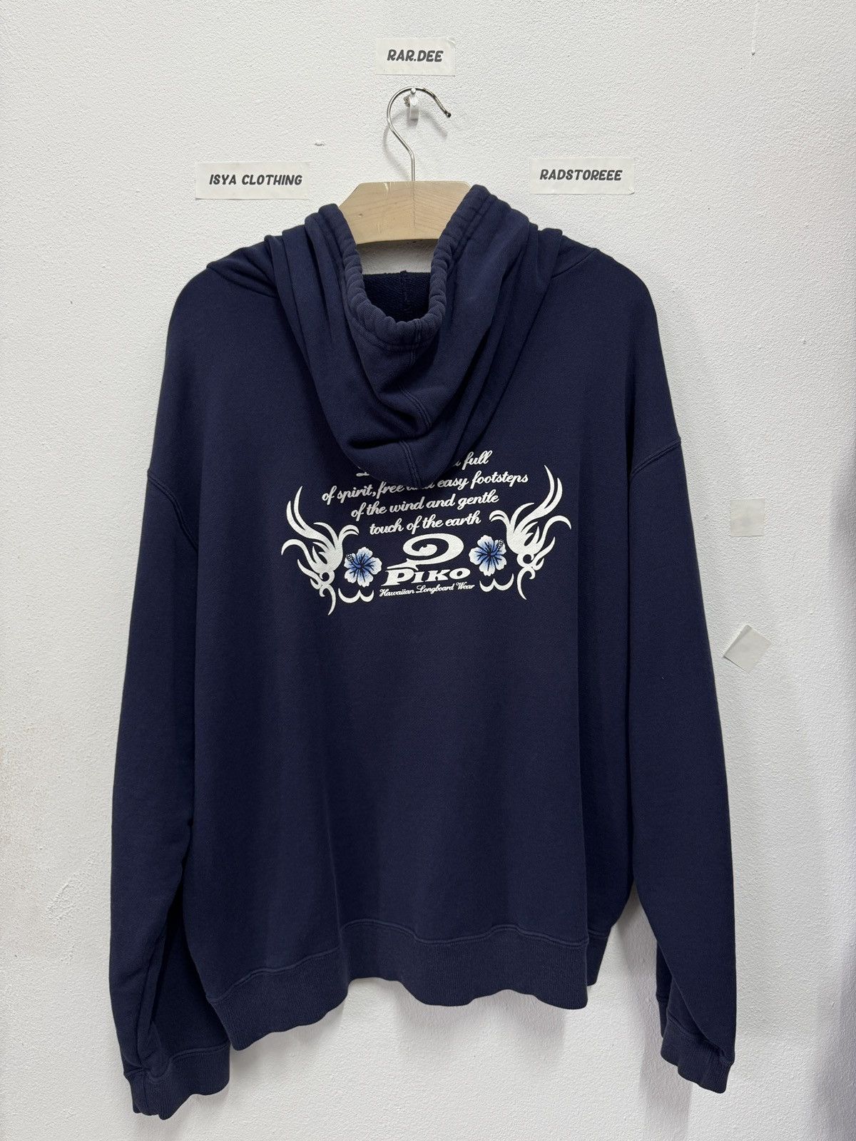 Vintage Vintage Piko Hawaii Hoodie Navy Blue Size US L / EU 52-54 / 3 - 1 Thumbnail