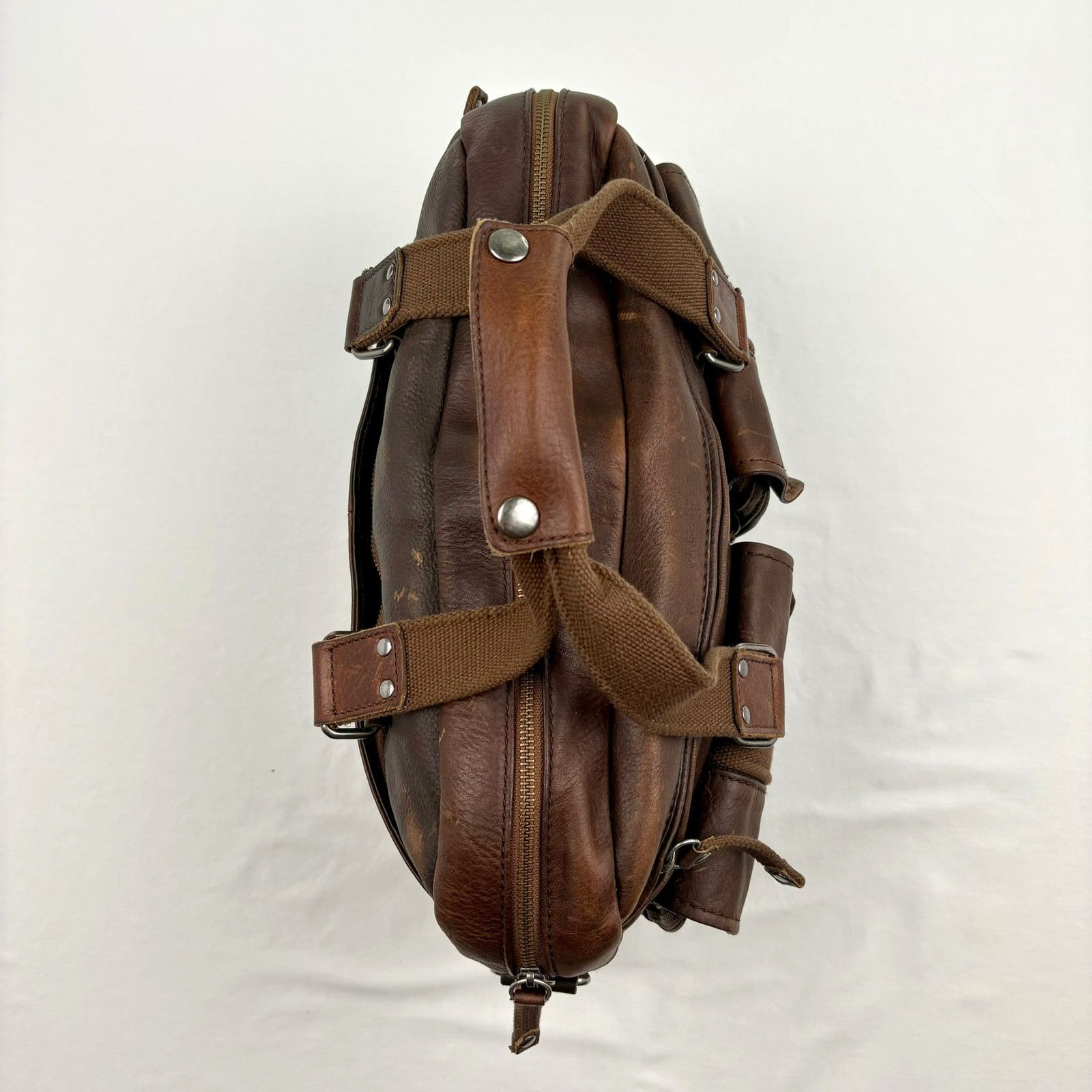 L.L. Bean L.L.Bean Brown Leather Messenger Laptop Bag Utility Carryall Size ONE SIZE - 6 Thumbnail