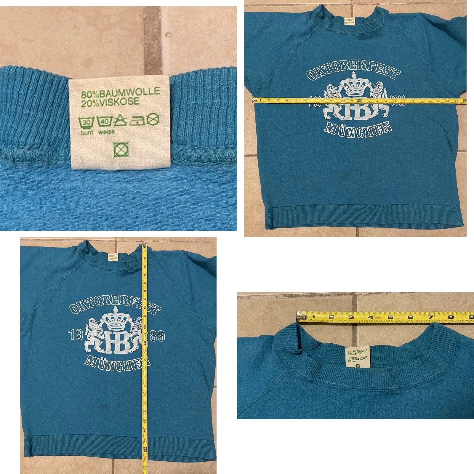 Vintage VINTAGE 80s Oktoberfest Germany Faded Boxy Sweatshirt Munchen Hoodie S Blue Beer Bar Grunge 90s Mens Size US S / EU 44-46 / 1 - 8 Thumbnail