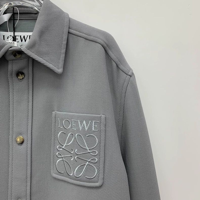 Loewe Loewe Gray logo embroidered wool collar long sleeve single Size M / US 6-8 / IT 42-44 - 3 Thumbnail
