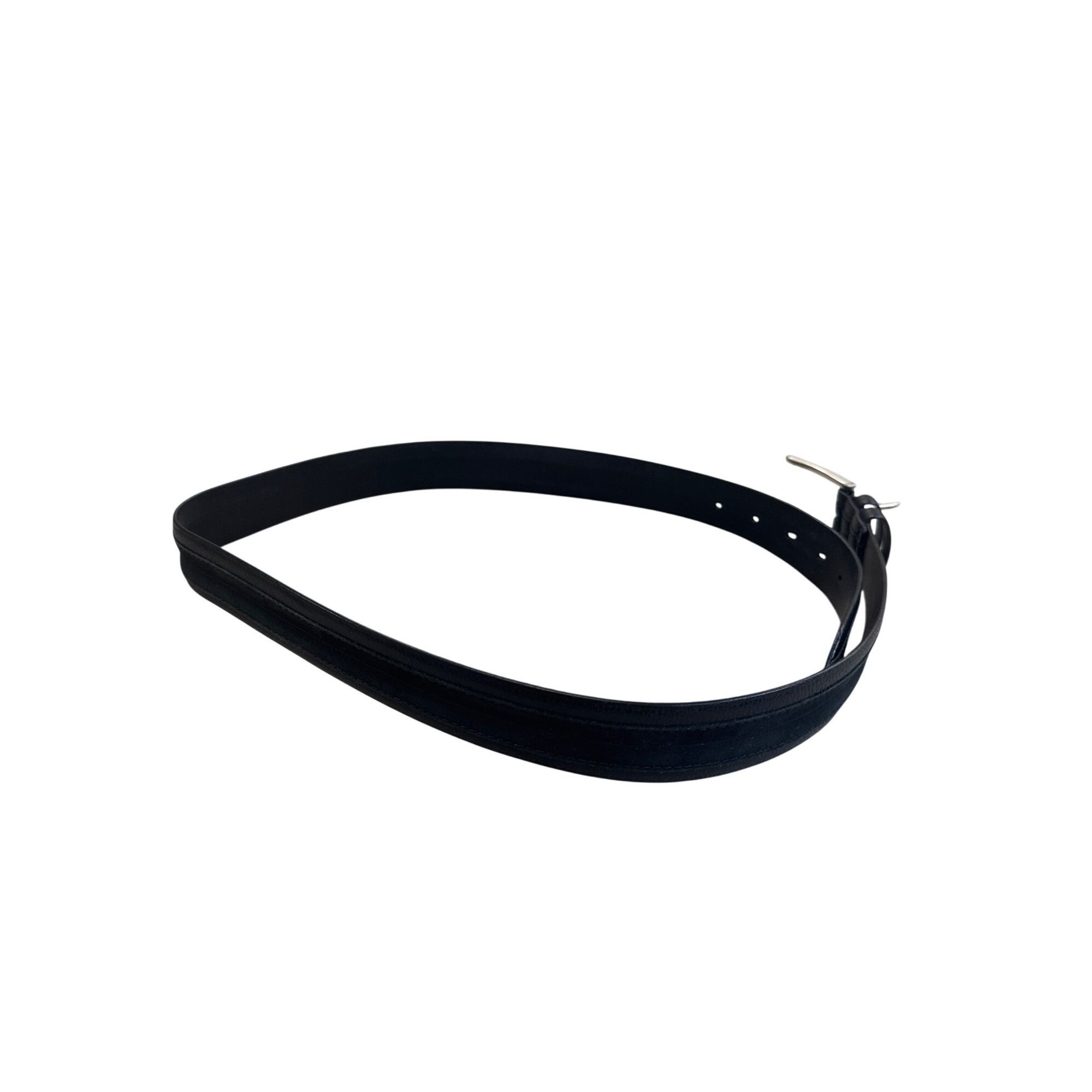 Designer Kolte Italian Made Mens Black Leather Belt W/Solid Brass Buc Size 38 - 4 Thumbnail