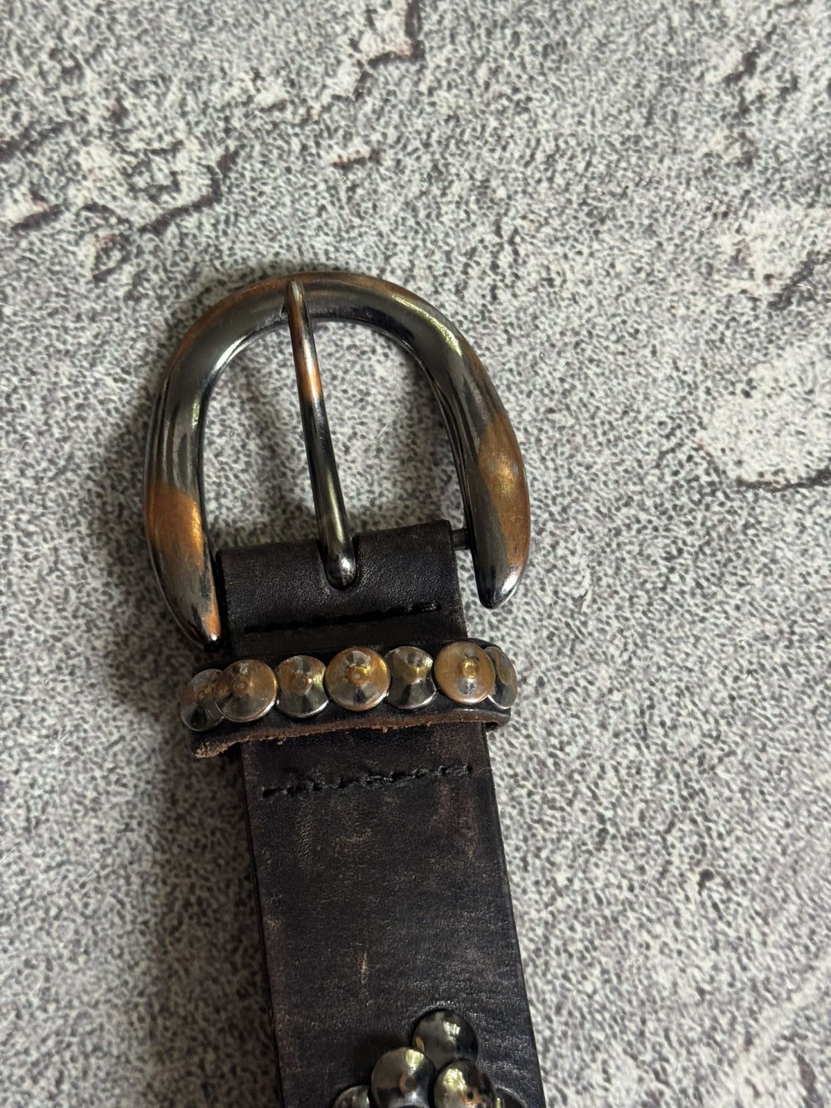 If Six Was Nine Retro leather metal rhinestones belt Y2K L.G.B. 90s opium Size ONE SIZE - 10 Thumbnail