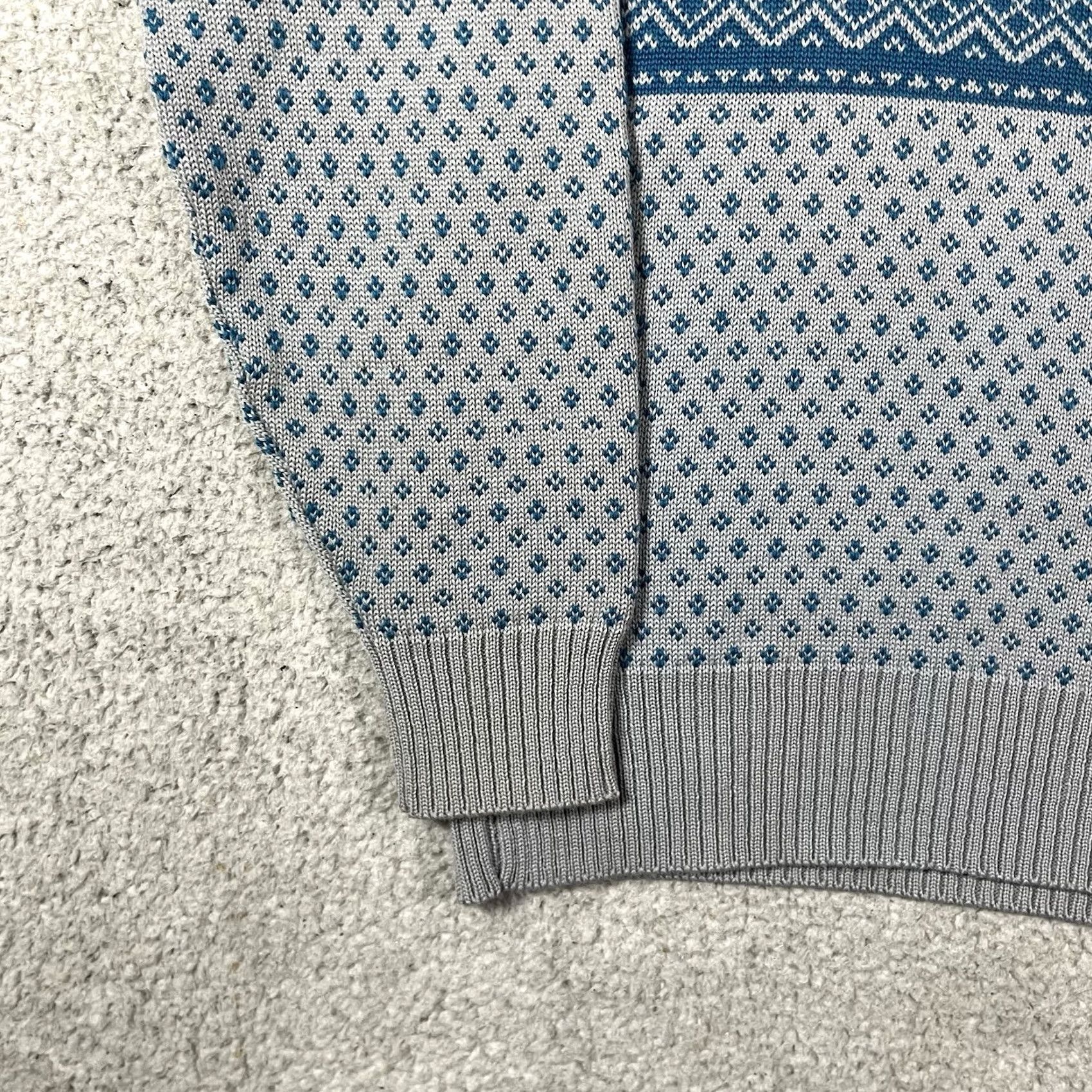 Eddie Bauer VINTAGE Eddie Bauer Sweater Mens M Gray Blue Wool Fair Isle Nordic Made USA Knit Size US M / EU 48-50 / 2 - 6 Thumbnail
